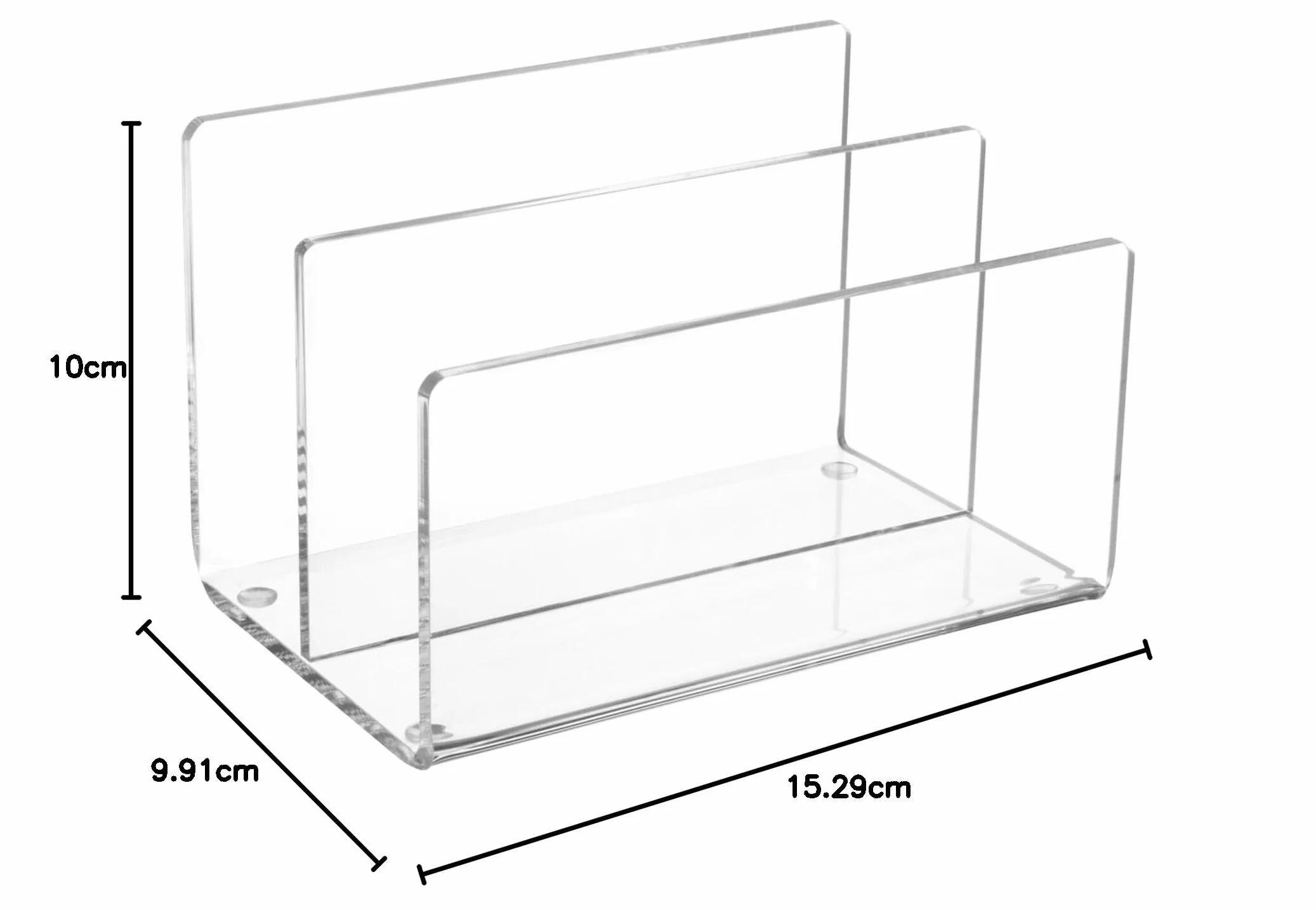 MAUL Porte Carte en Acrylique, Organiseur Bureau 2 Compartiments Transparent
