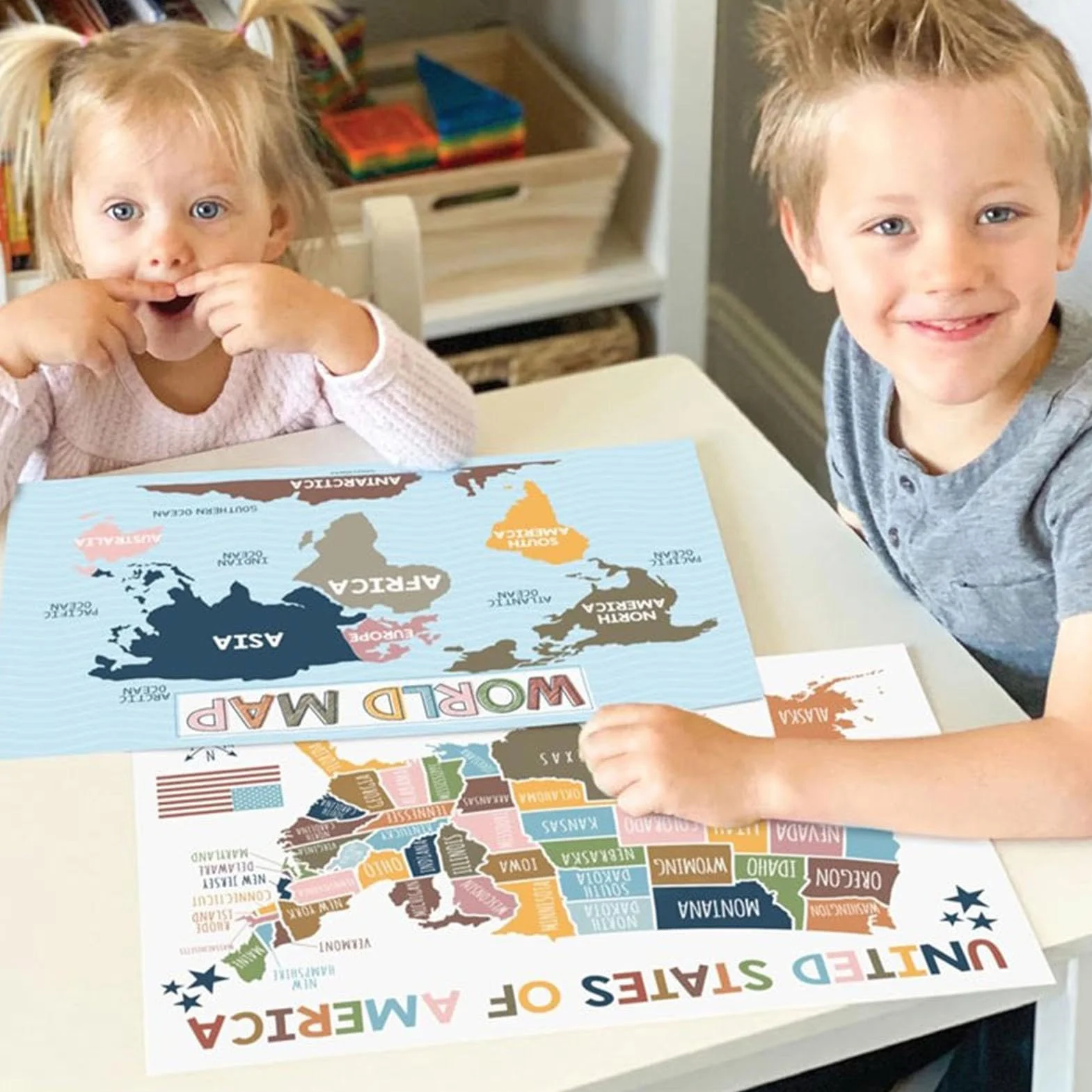Affiches d'anglais pour salle de classe, Affiche éducative en anglais, 16x Affiches murales d'apprentissage, Matériel de préapprentissage, outils d'enseignement