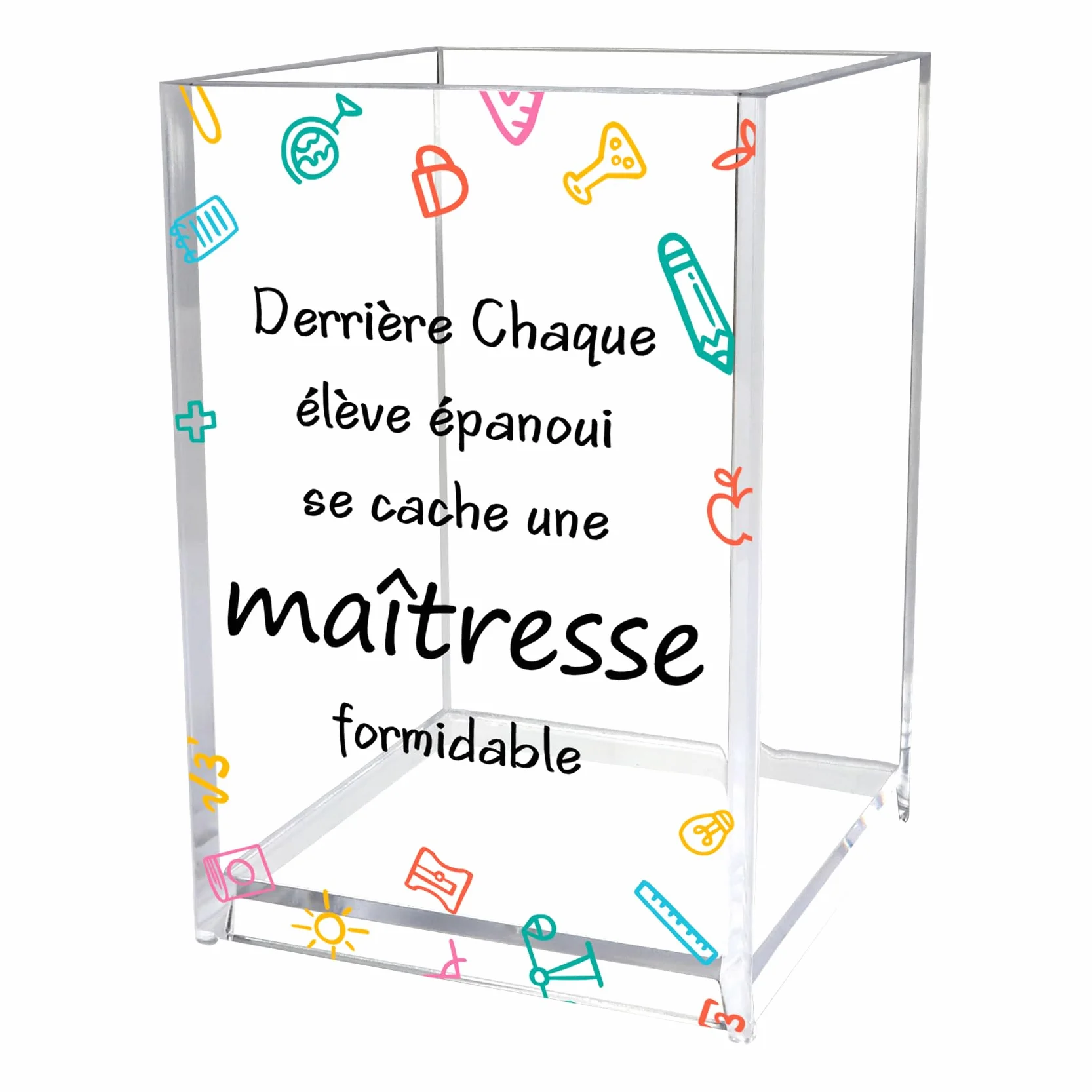 Cadeau Maitresse Noel - Pot a Crayon Bureau Rangement Pinceaux Maquillage
