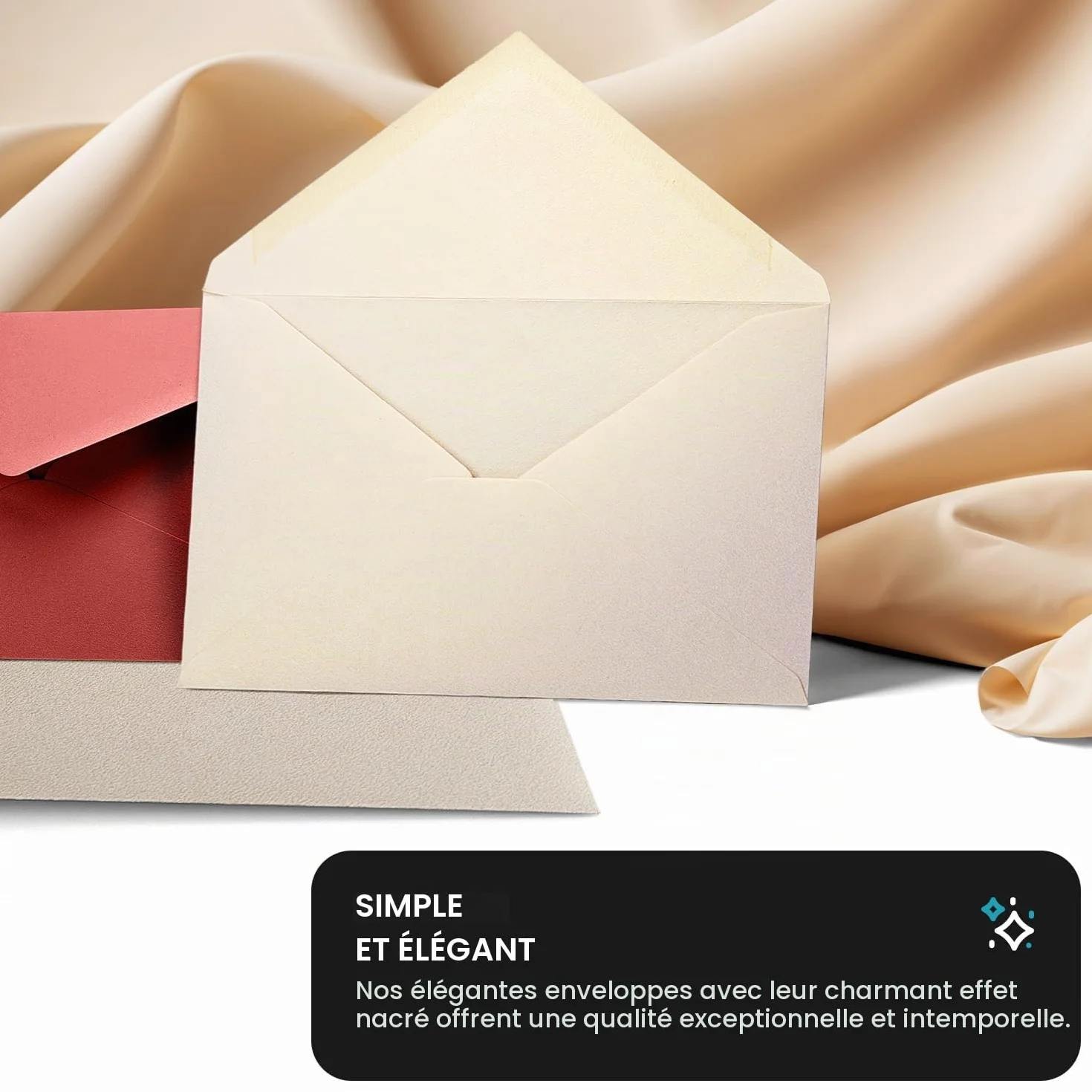 Aster Metallic Cherish Netuno 25 enveloppes nacrées dorées B6 125 x 175 mm 120g