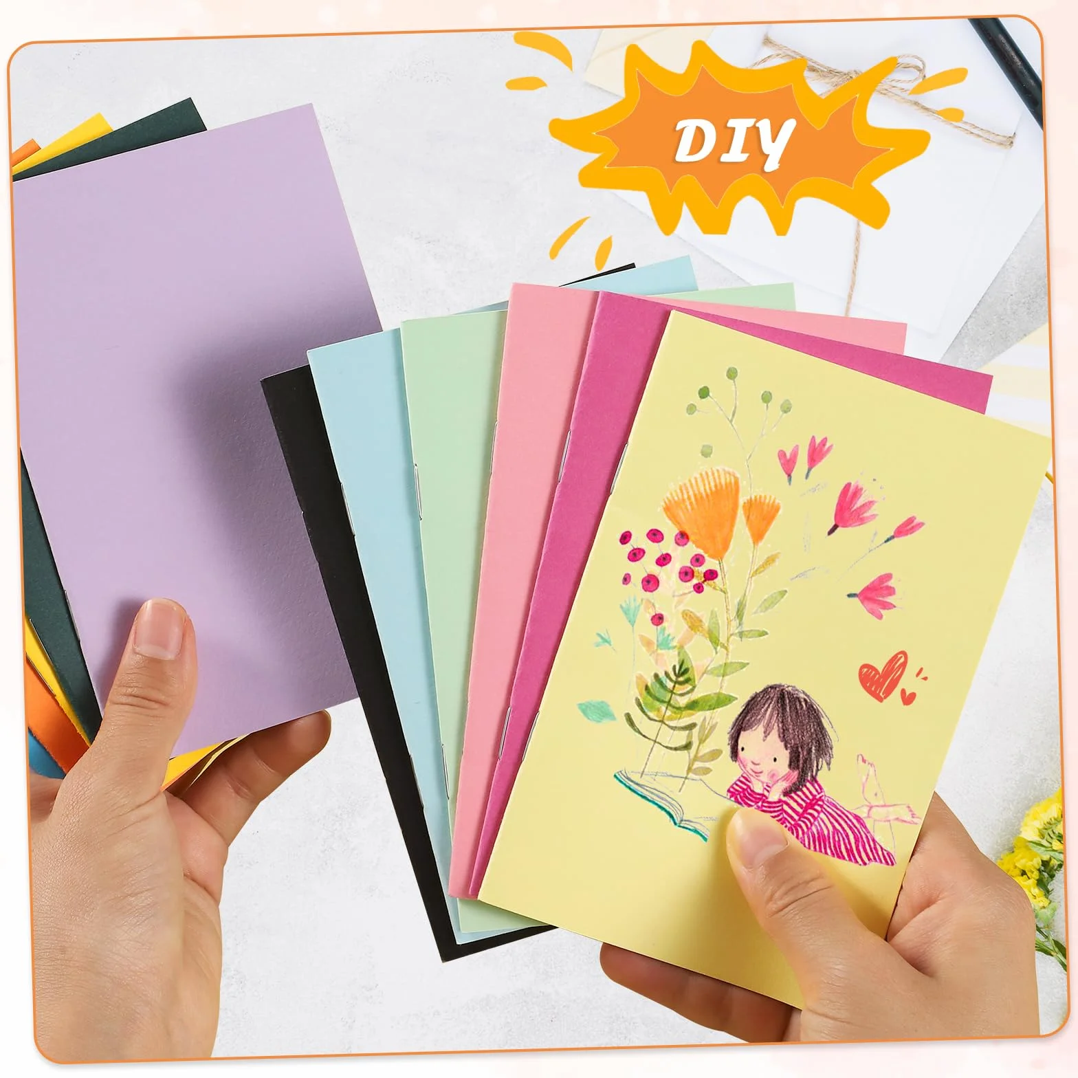 Yoosso Lot de 24 mini cahiers 32 pages bloc-notes de poche 14 x 8,9 cm