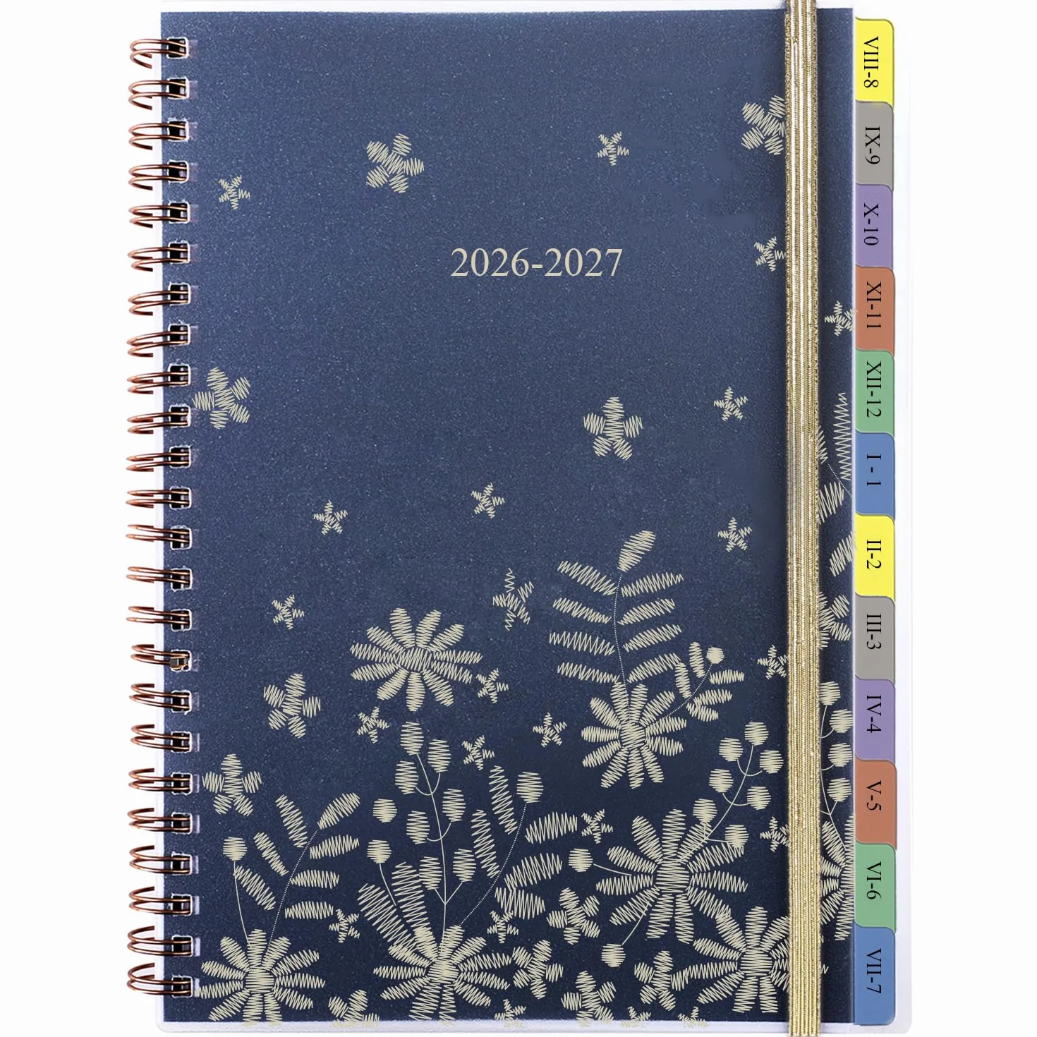 Agenda Semainier 2026-2027 A5 Vertical 7h-20h 1 Semaine sur 2 Pages Organiseur avec Onglets Planificateur Hebdomadaire et Mensuel