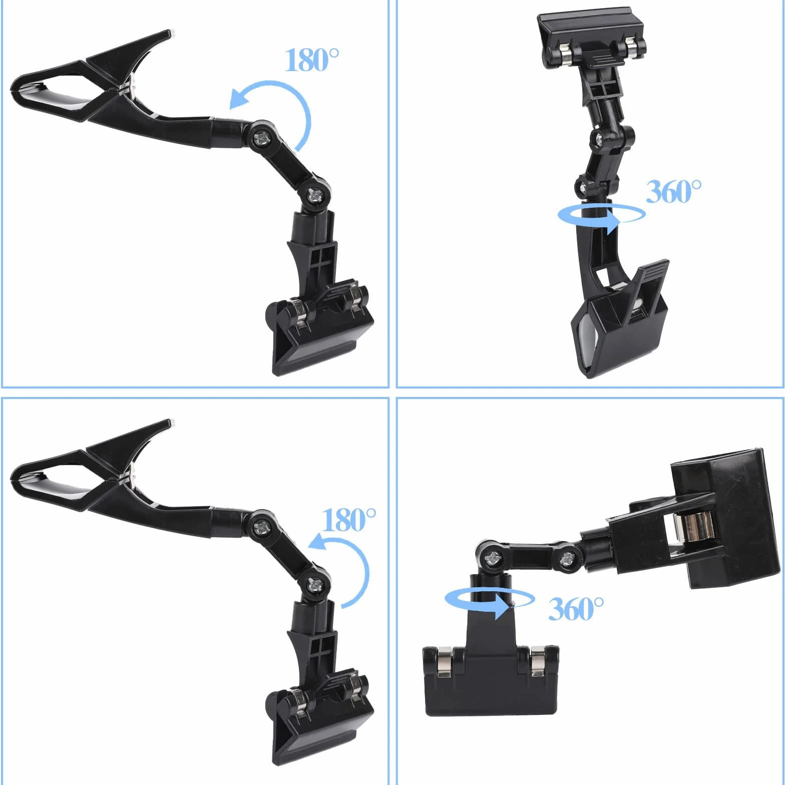 Porte-documents réglables pliable lot de 2 - Support de copie papier clip rotatif