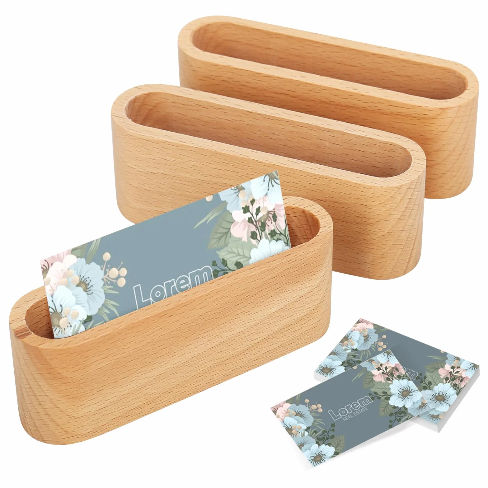Porte-cartes de visite en bois créatif Lot de 3 - Stable