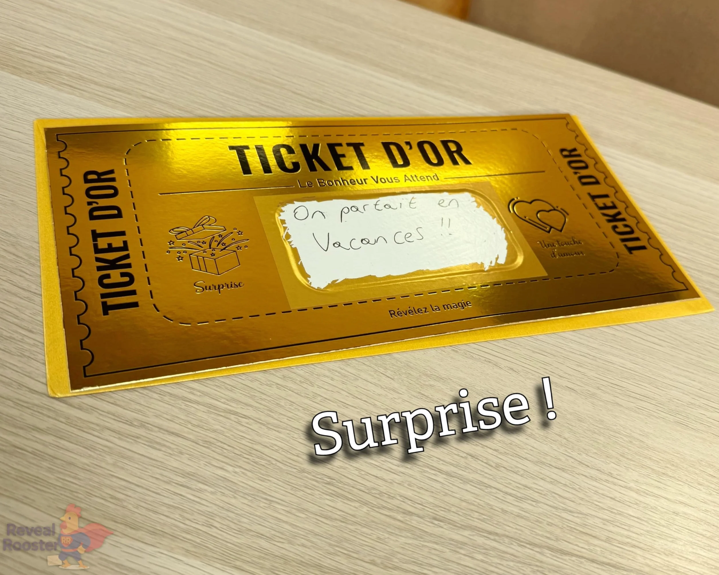 Grande Cartes à Gratter en Or Golden Ticket Surprise Idées Cadeaux d'Été Cadeaux de Graduation Passe d'Embarquement pour les Fêtes (Lot de 1)