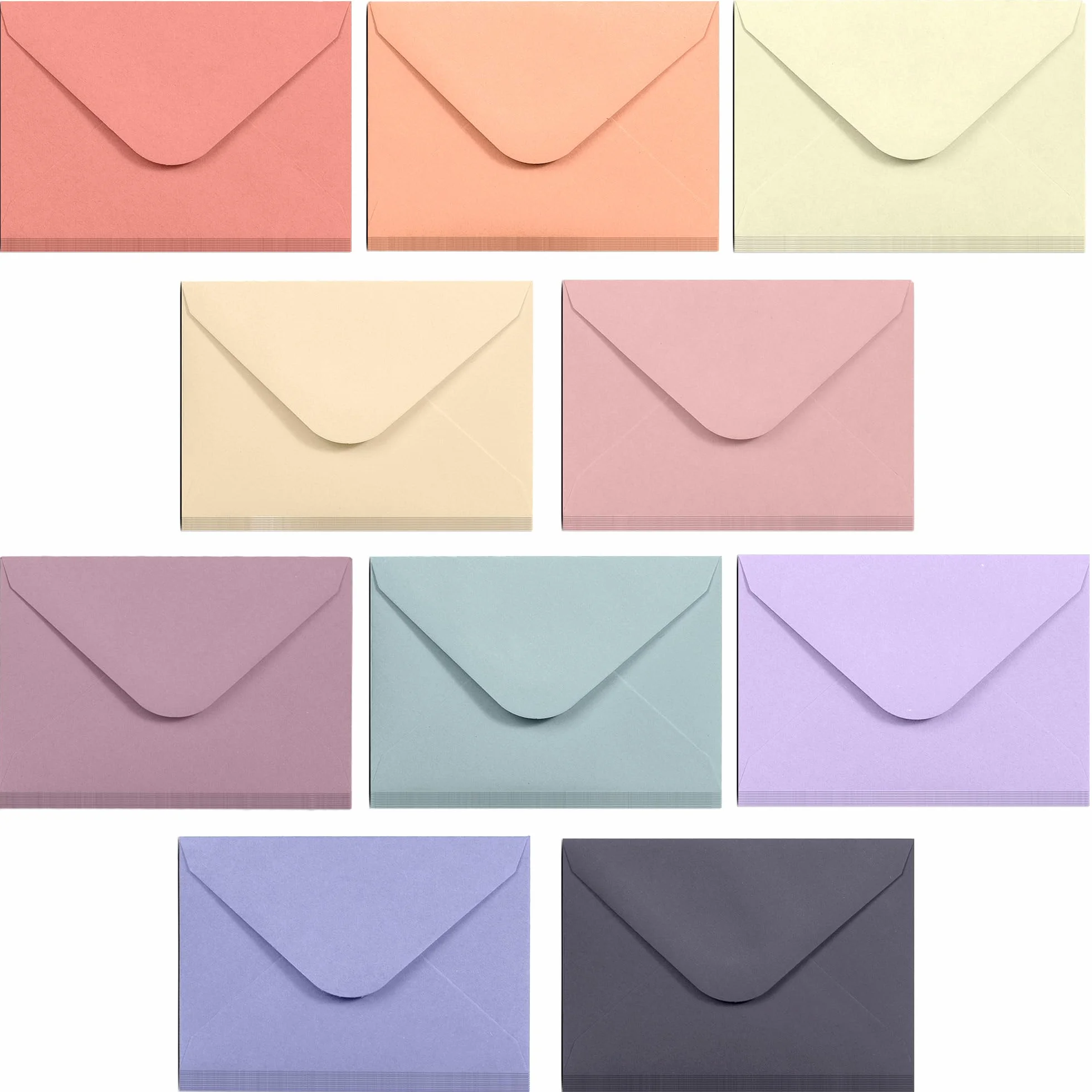 Lot de 100 mini enveloppes en papier 10 x 7 cm pastel pour cartes de visite