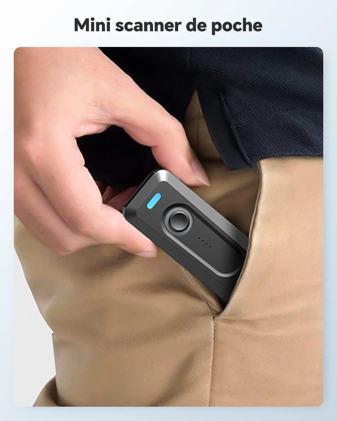 Eyoyo 2D Bluetooth Barcode Scanner, Douchette Lecteur Code Barre sans Fil 1D QR pour iPhone iPad iOS Android PC
