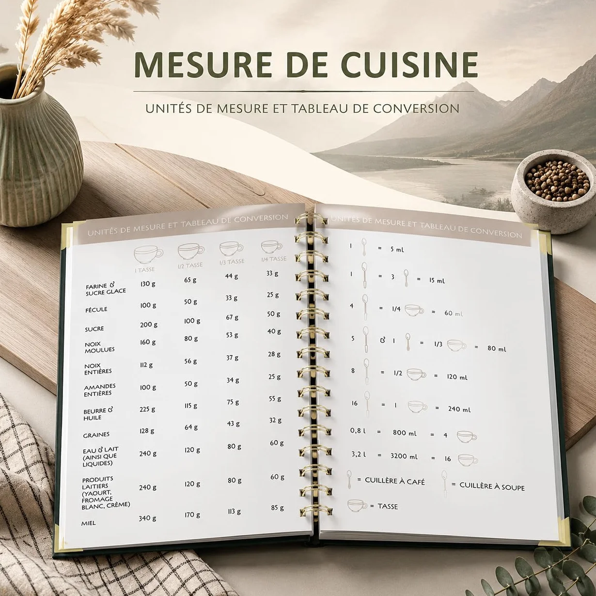 Carnet de recette à remplir A5, cahier de recettes vierge pour 100 recettes, livre de cuisine