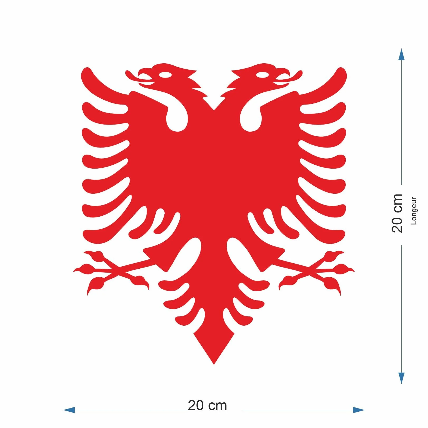 Autocollant Voiture Albanie Shqiponja Shqipe Stickers Rouge