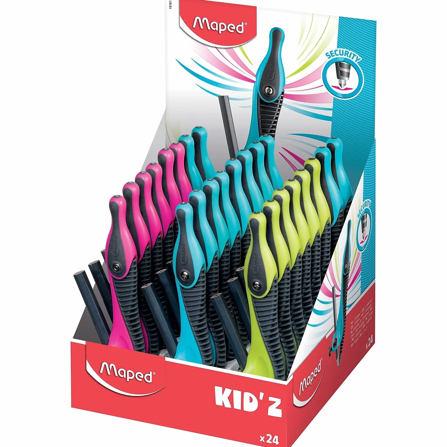 Maped KID'Z Compas d'apprentissage Lot de 24 - Présentoir assortis