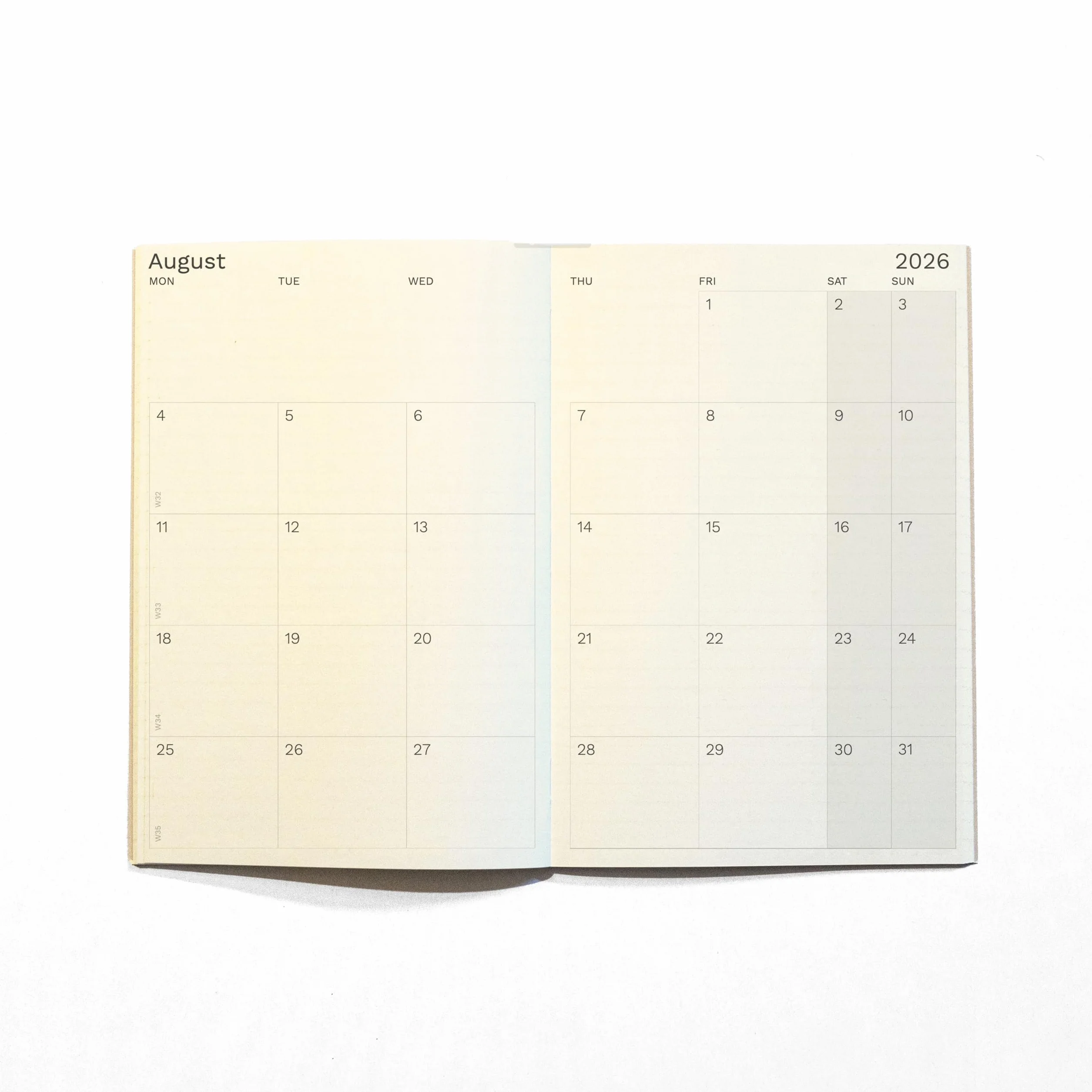 OCTÀGON DESIGN Small Monthly Planner PLUS 2026-2027 Agenda mensuel 12 mois août 2026 à juillet 2027 Petit format 13,5 x 20 cm Biscuit