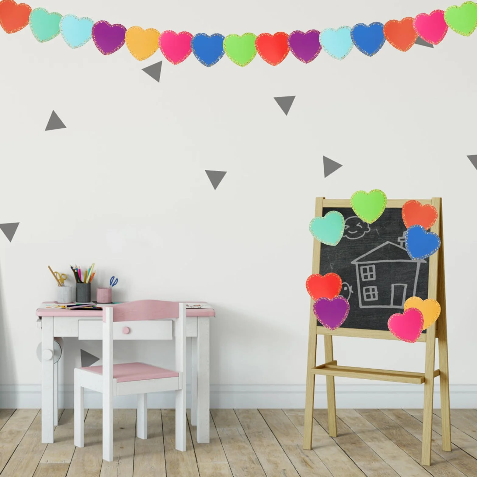 Papier en Forme de Coeur 108 Pièces, Paper Cutouts pour Tableau Affichage, Décoration DIY