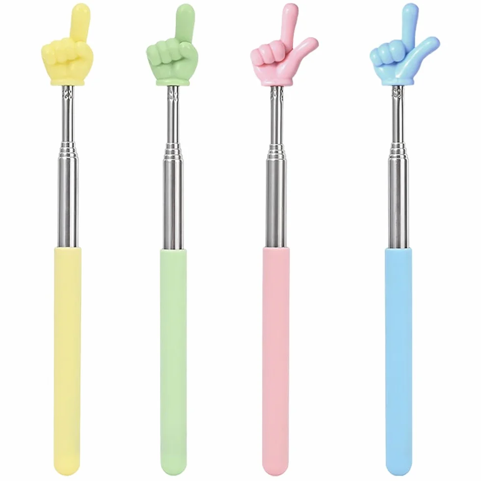 Pointeur Télescopique 4 Pièces pour Enseignants, Bâton Extensible Rétractable pour Doigt