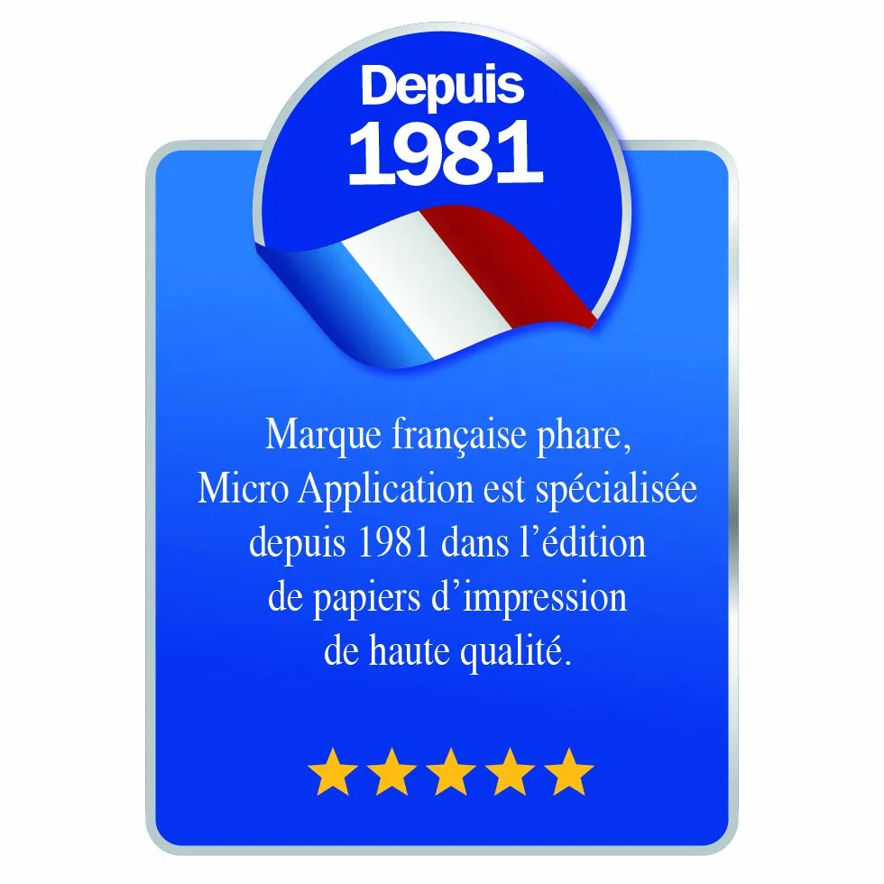Papier photo A4 brillant 200 g/m² 20 feuilles Micro Application