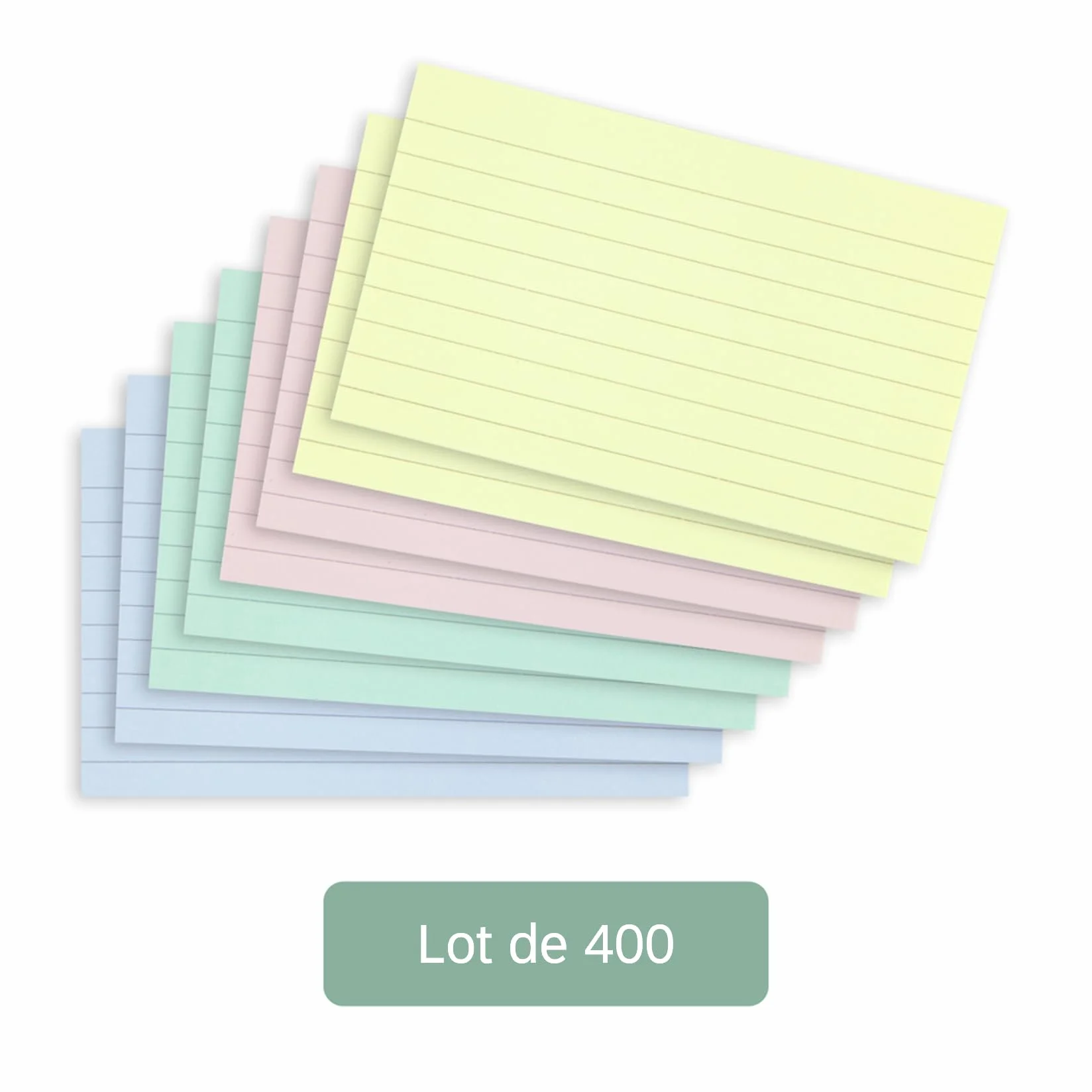 Flashcards Summit, Fiche Bristol, 7.5 x 12.5cm, Paquet de 400, Couleurs Assorties