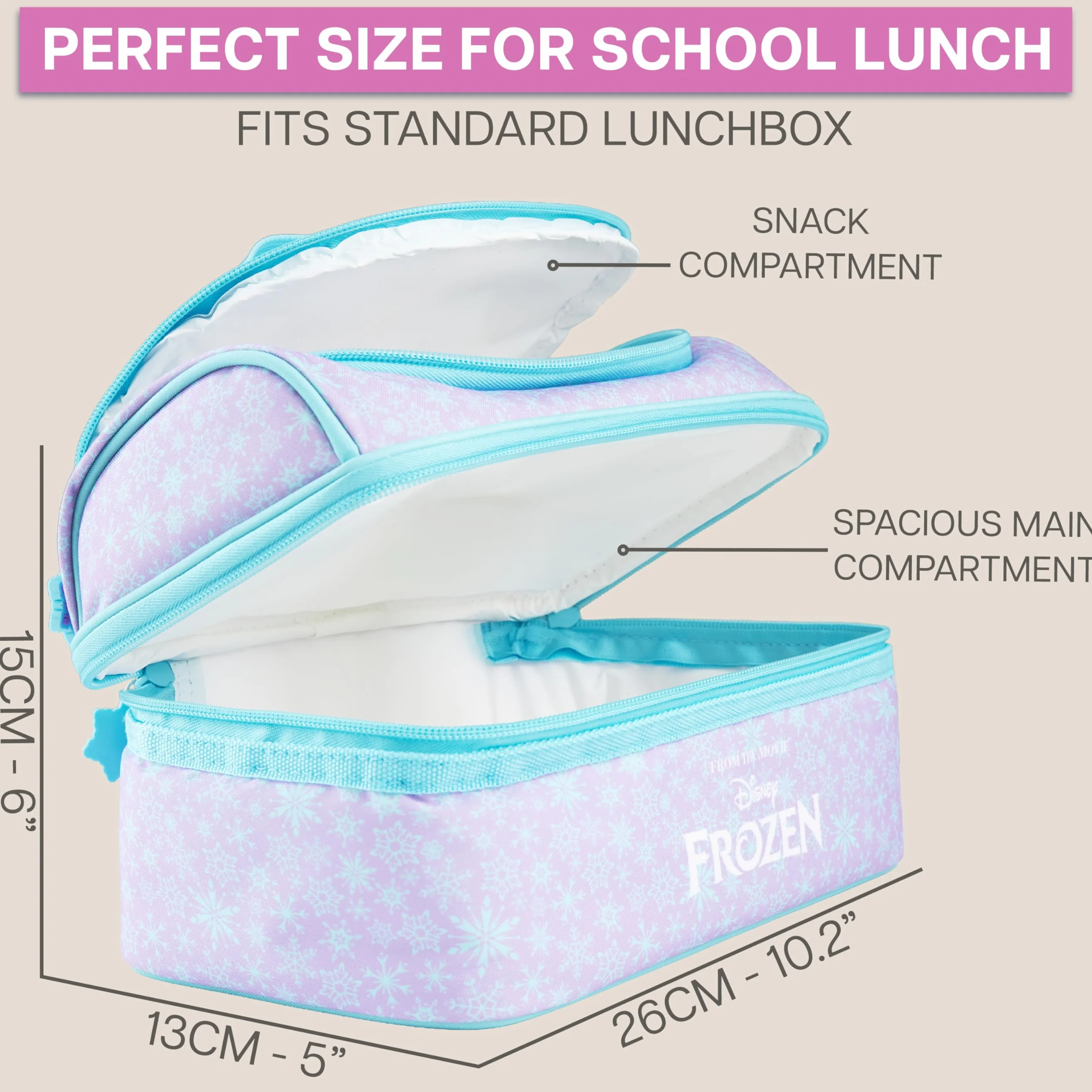 Disney Reine Des Neiges Sac Isotherme Repas Enfant Fille Violet Frozen
