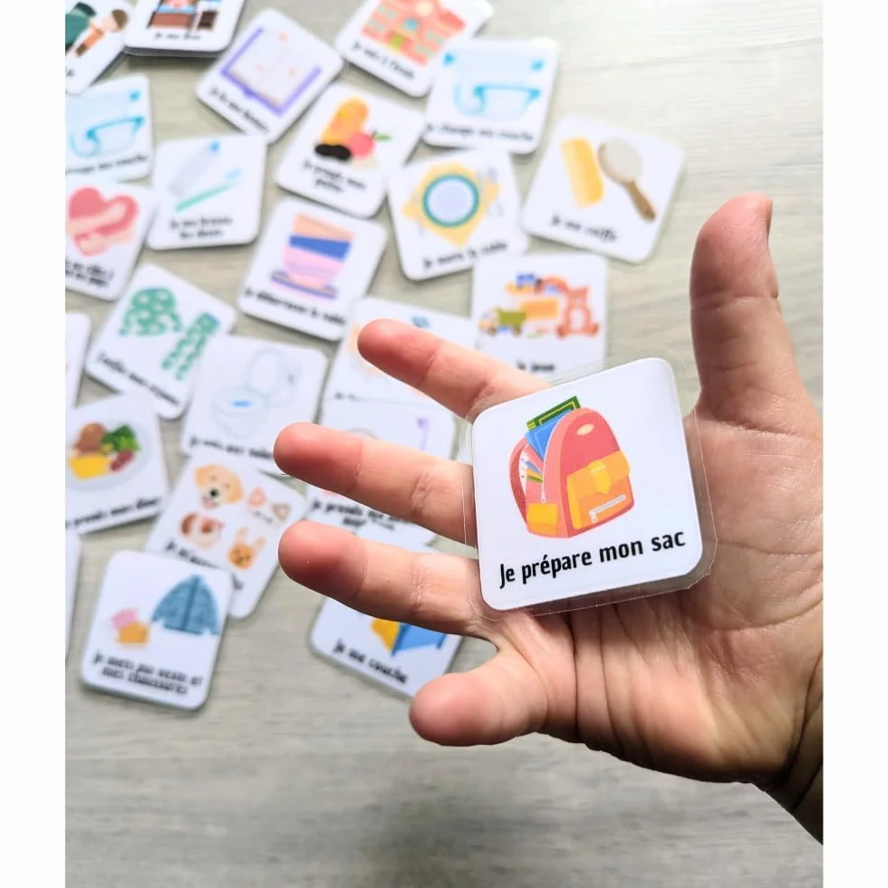 Tableau routine enfant Super-héros – Planning matin et soir – Calendrier tâches rituels – 30 étiquettes