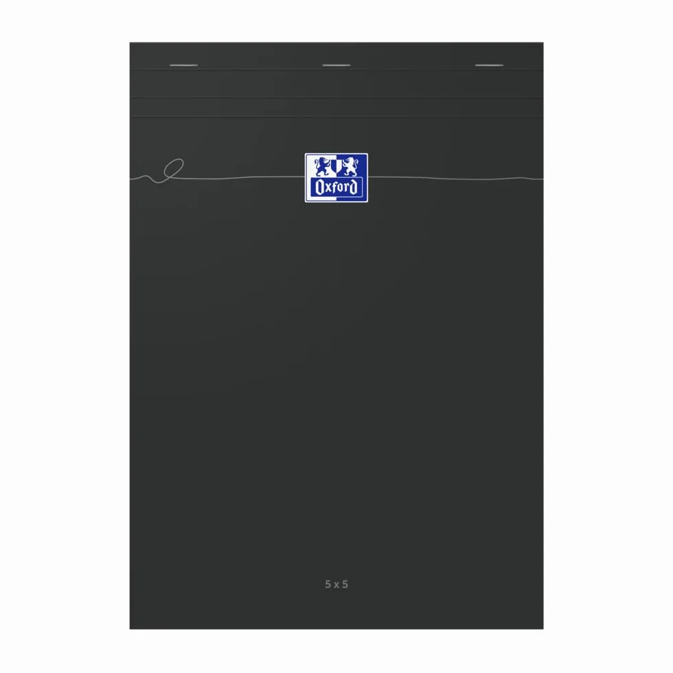OXFORD Lot de 3 Blocs-notes Smart A4 160 Pages 5x5 Agrafée Couverture Carte Souple Noir