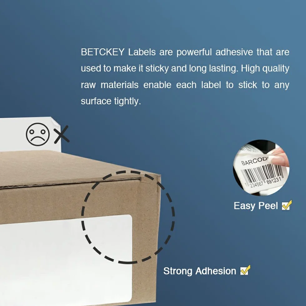 BETCKEY DK-11218 6 Rouleaux Étiquettes Rondes Φ24mm Compatible Brother QL 6000 Étiquettes Amovibles