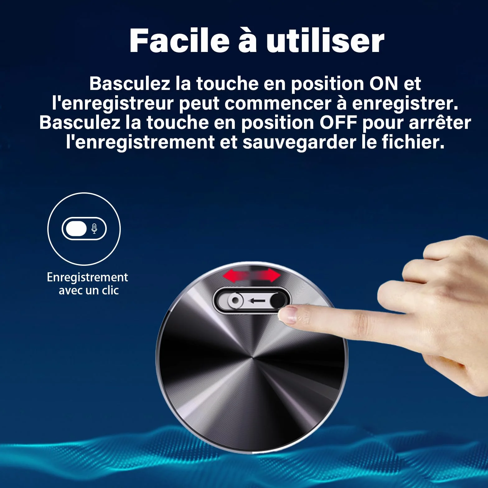 Mini dictaphone espion, enregistreur vocal numérique