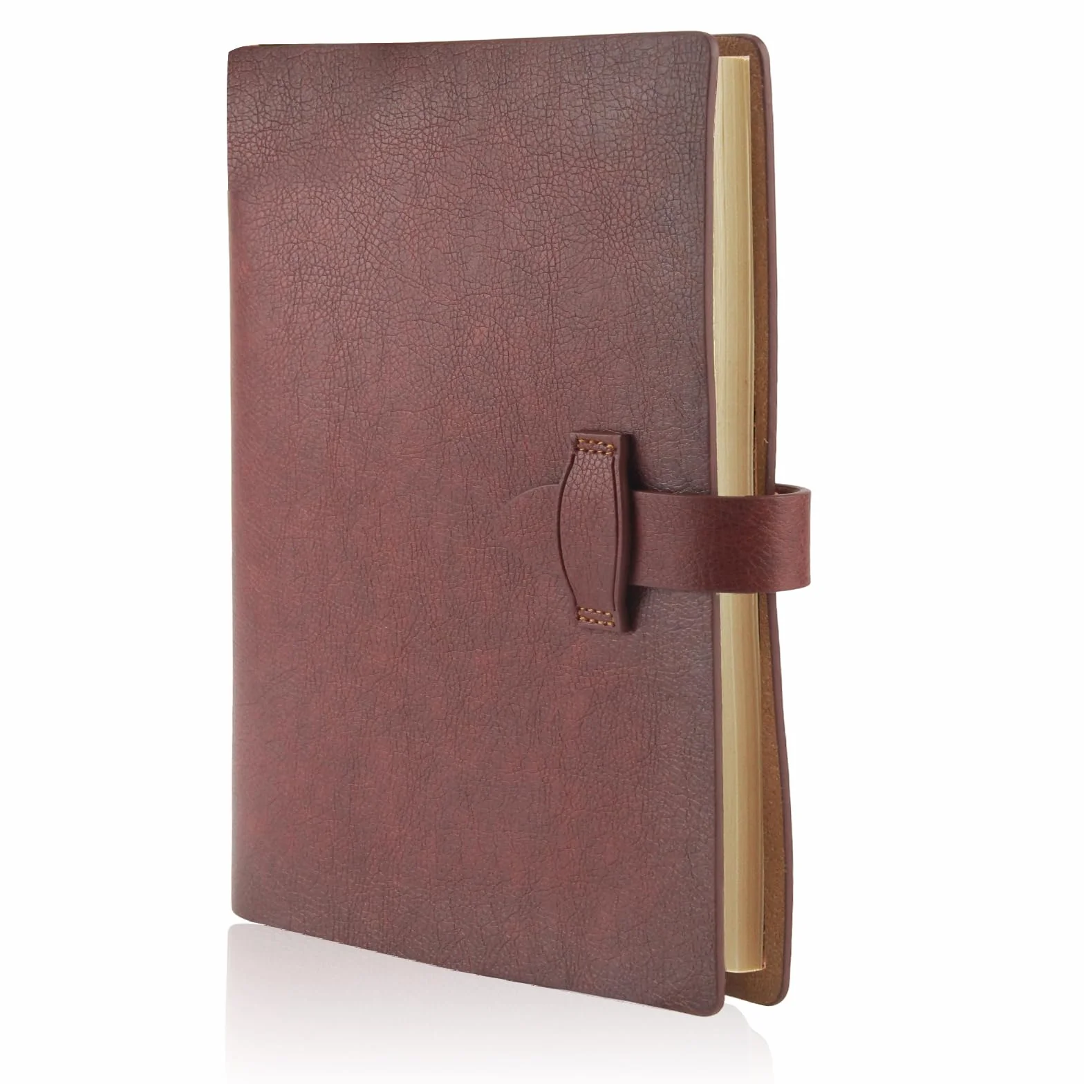 Carnet en Cuir A5 Rechargeable Vaskula 23x16cm avec Classeur Métallique à 6 Anneaux
