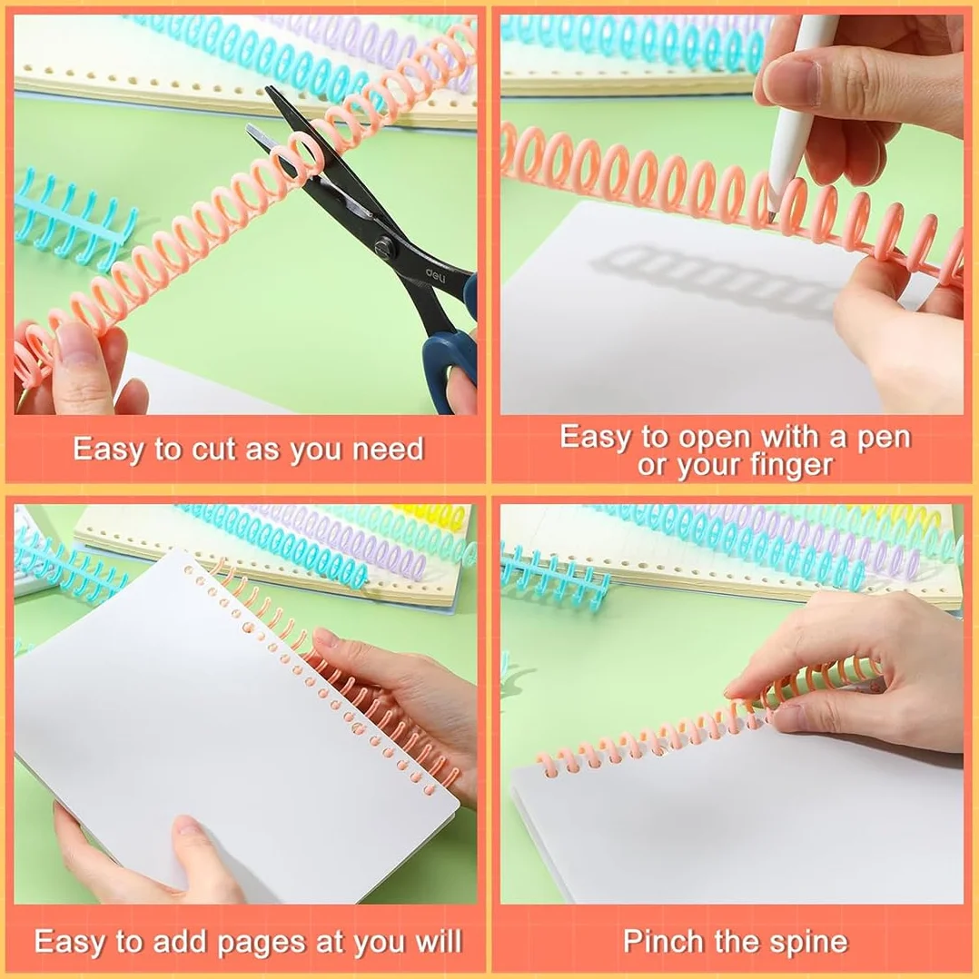 Peignes de Reliure en Plastique 30 Trous 20 PCS Couleurs Mélangées