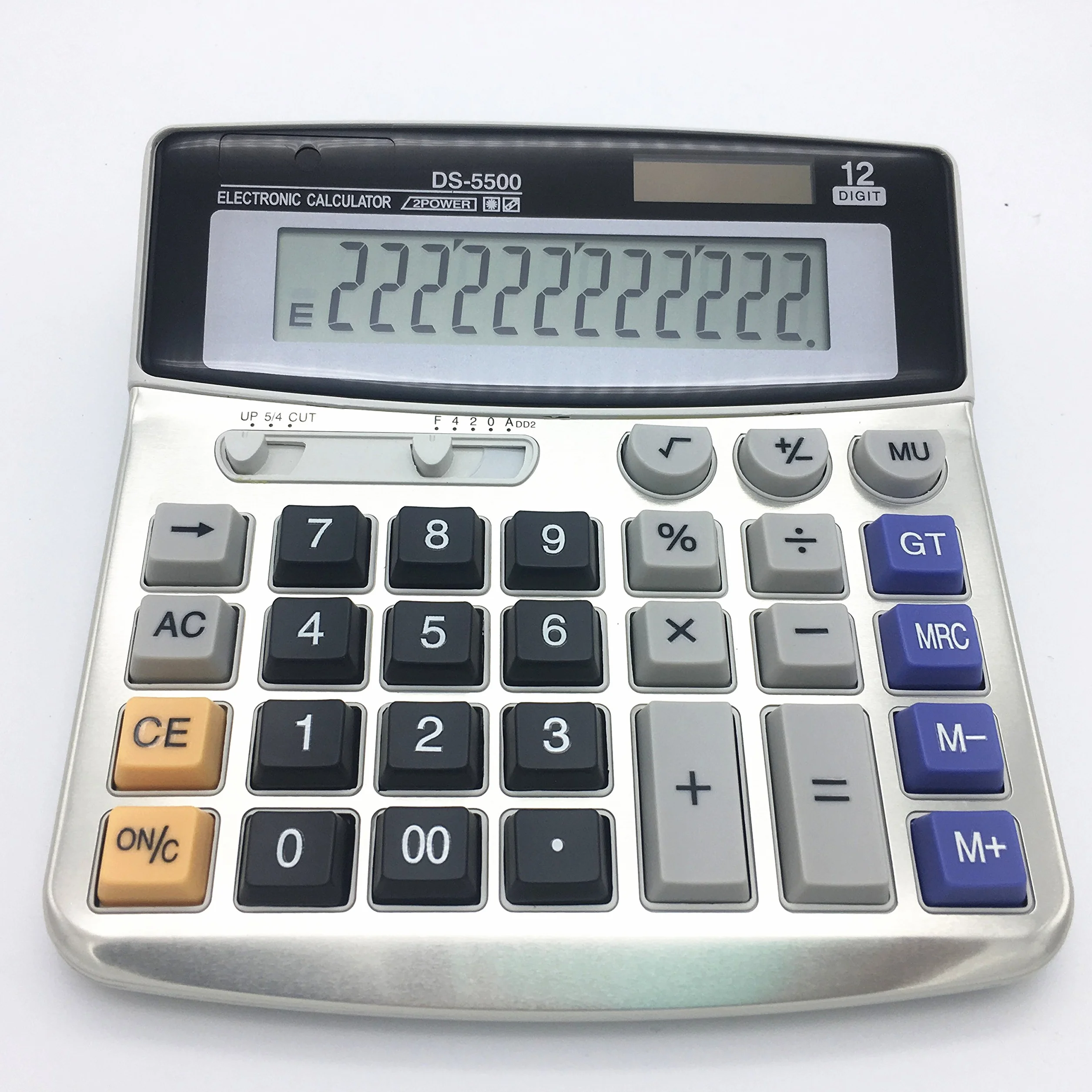 Calculatrice de Bureau électronique 12 Chiffres Grand écran Batterie Solaire
