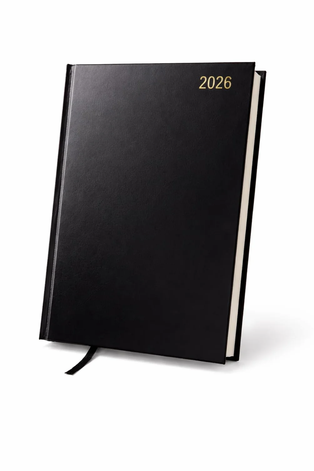 Agenda 2026 A4 2 pages par jour Grand journalier Couverture rigide Noir