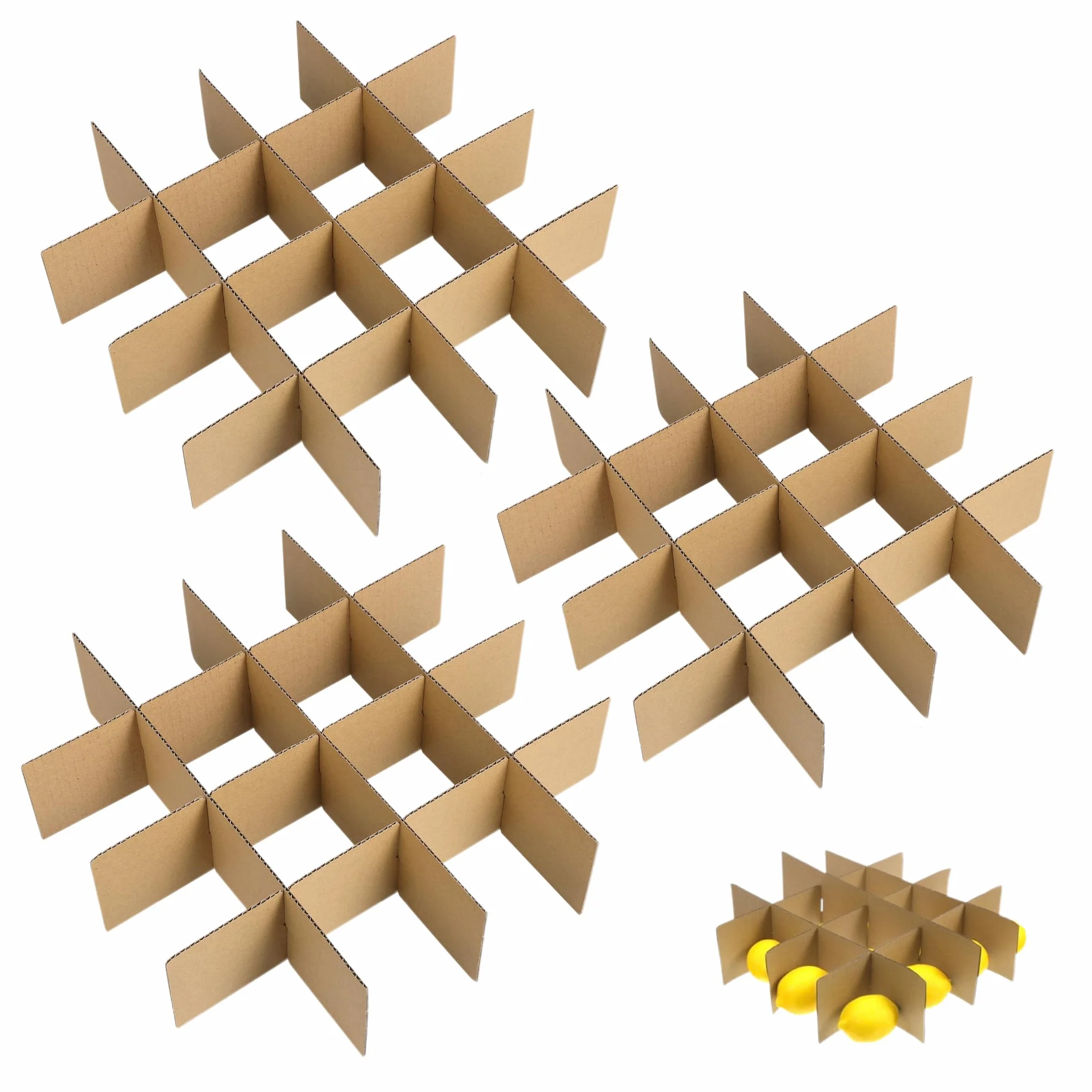 NUOBESTY Lot de 18 cloisons de séparation en verre pour cartons d'expédition, séparateur de cellulose, papier kaki