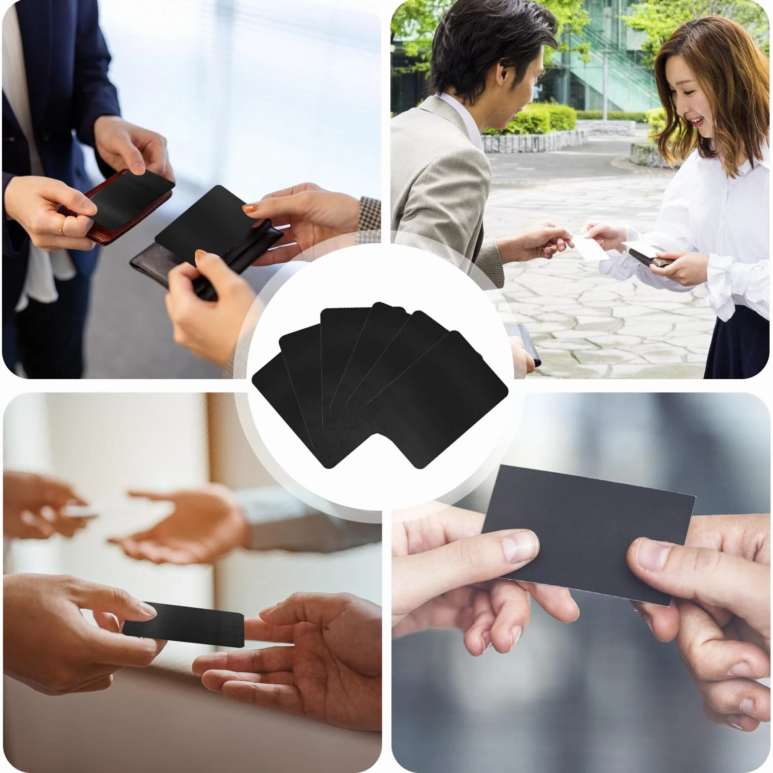 Cartes de visite en métal aluminium gravées au laser mates vierges lot de 100 noir