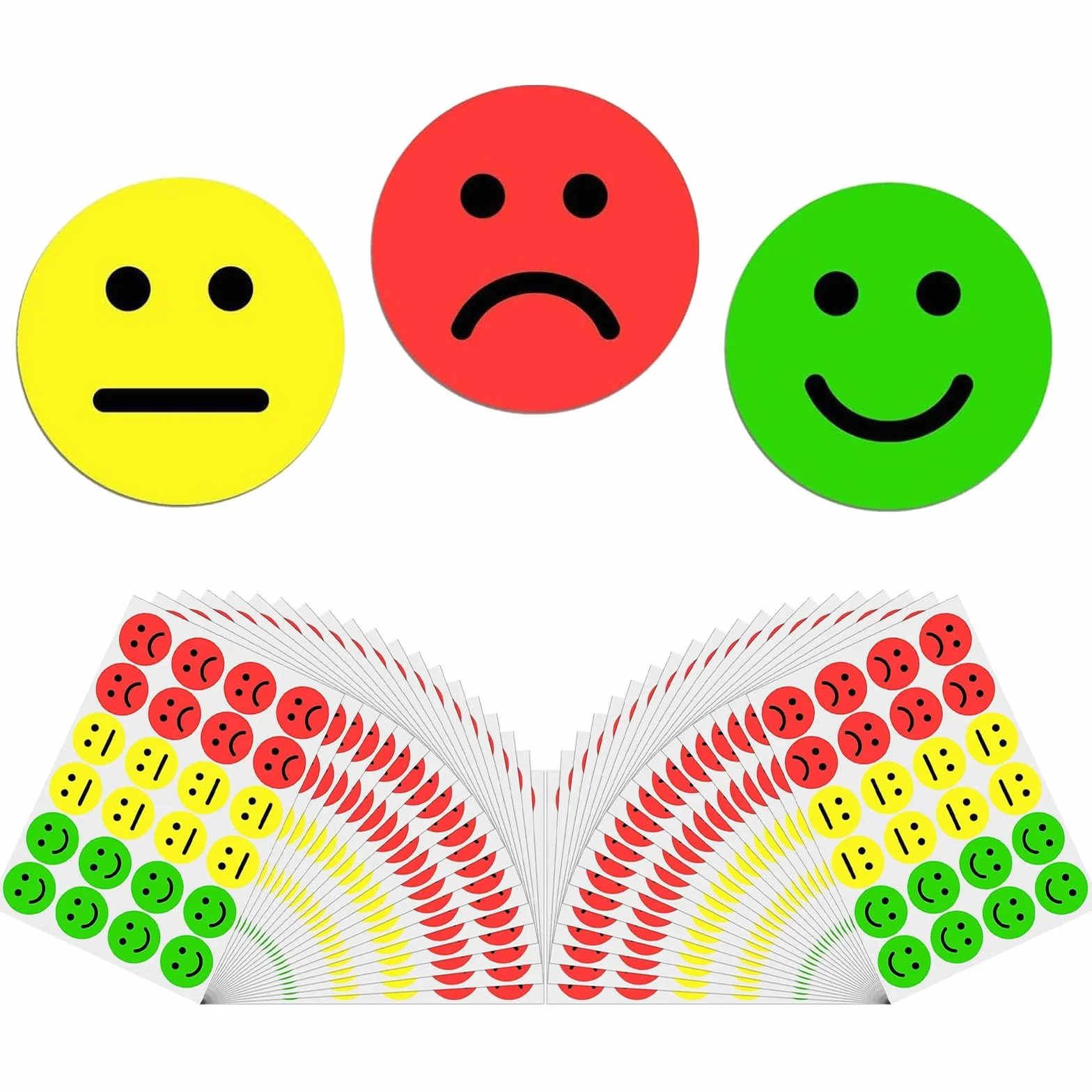 Lot de 1200 Gommettes Autocollants Smiley Enfant 2.5 cm pour Tableau de Récompenses Comportement