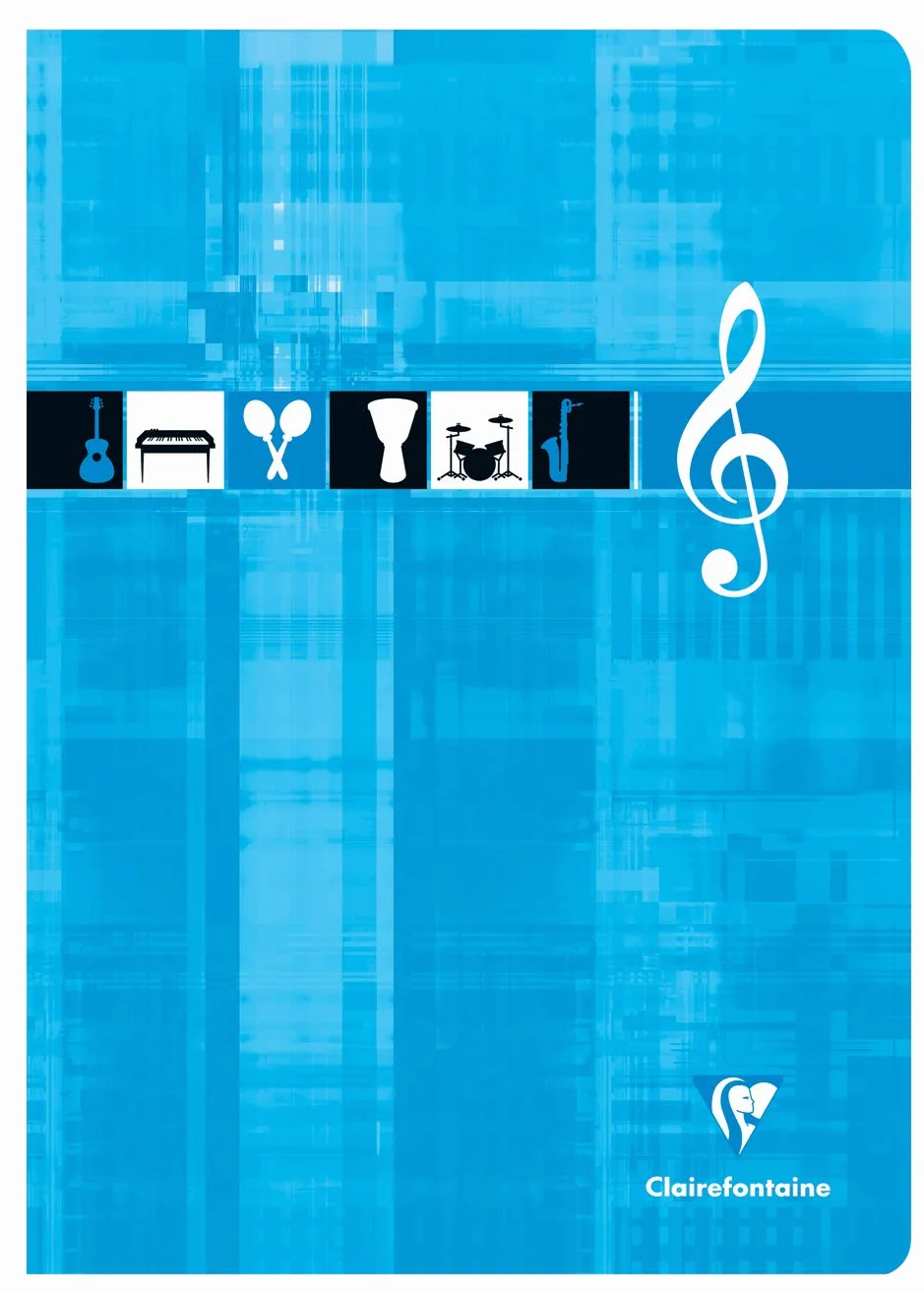 Clairefontaine Cahier de Musique A4 48 Pages 10 Portées Papier 90 g Couverture Pelliculée