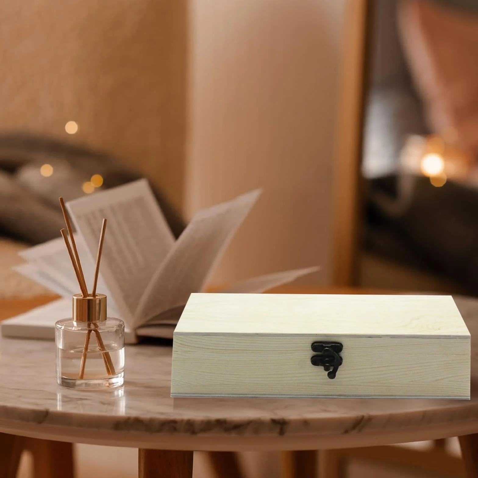Boîte de Rangement pour Cartes A8 en Bois avec Couvercle pour Bureau, École et Maison
