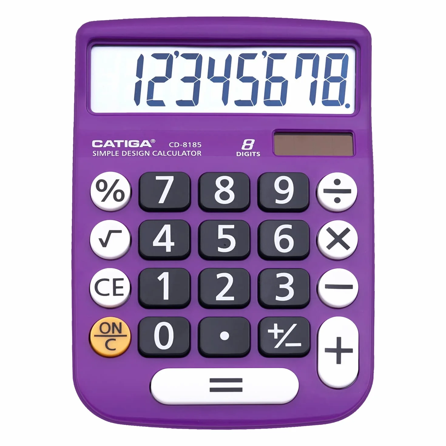 CATIGA Calculatrice de Bureau 8 Chiffres Solaire LCD 4 Fonctions