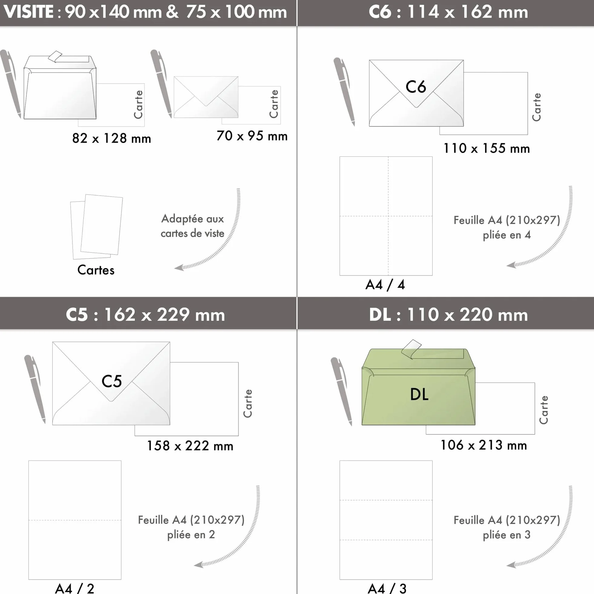 Clairefontaine Enveloppes DL Rouge groseille 120g Auto-Adhésives Lot 20 – Format 11 x 22 cm