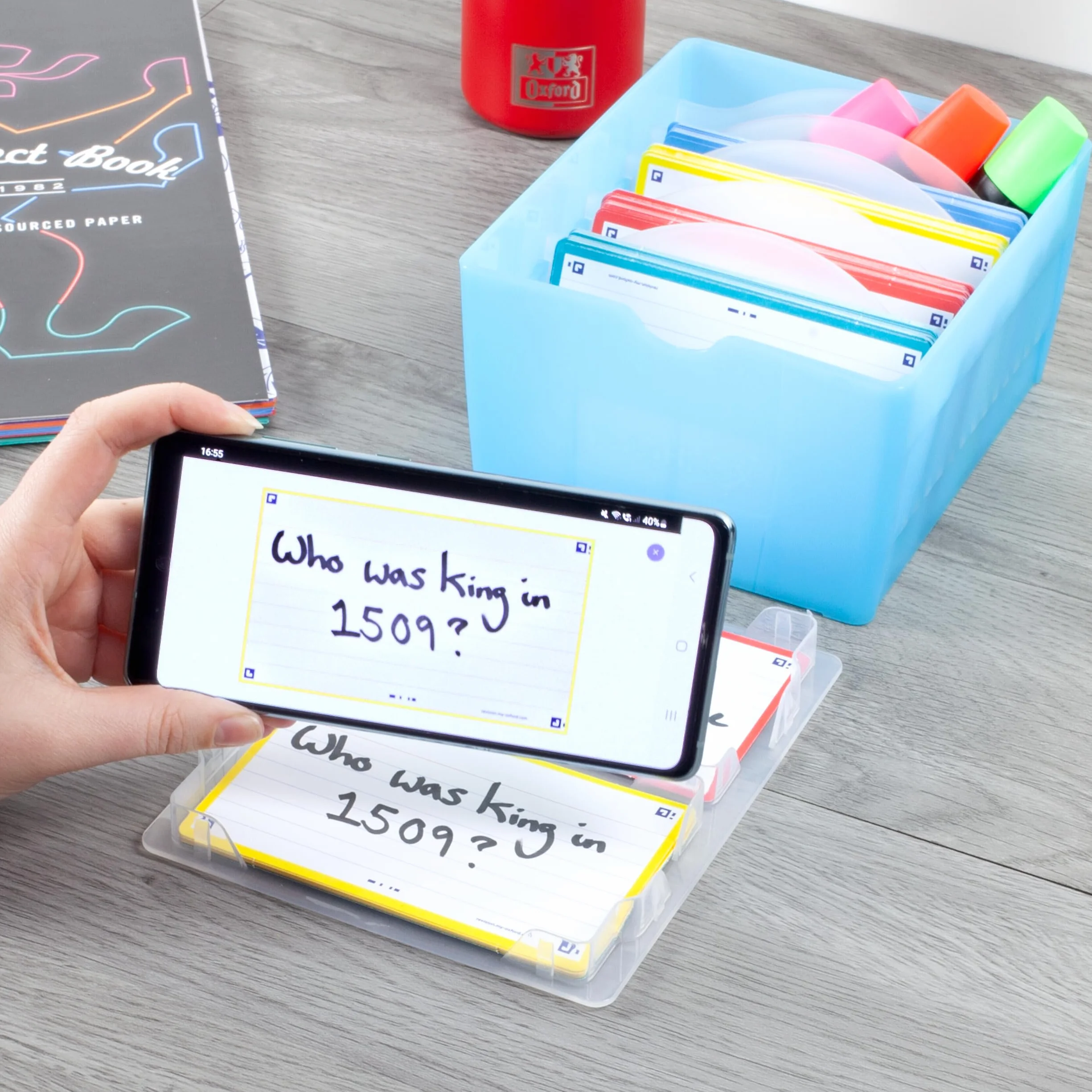 Oxford Flashbox 2.0 boîte pour fiches flashcards 7,5 x 12,5 cm