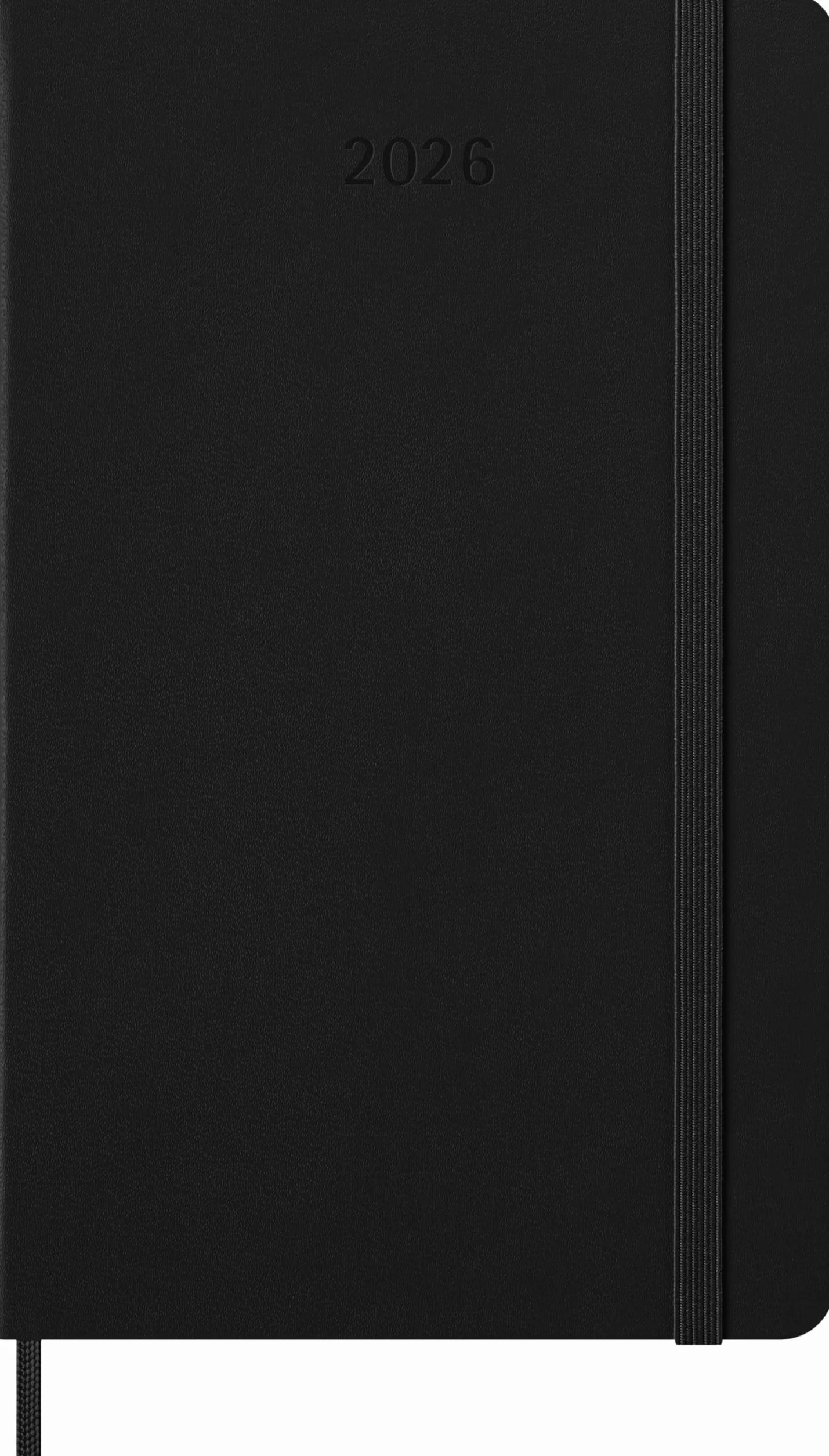 Moleskine Agenda Hebdomadaire Vertical 2026 12 Mois Couverture Rigide Noire 13x21 cm