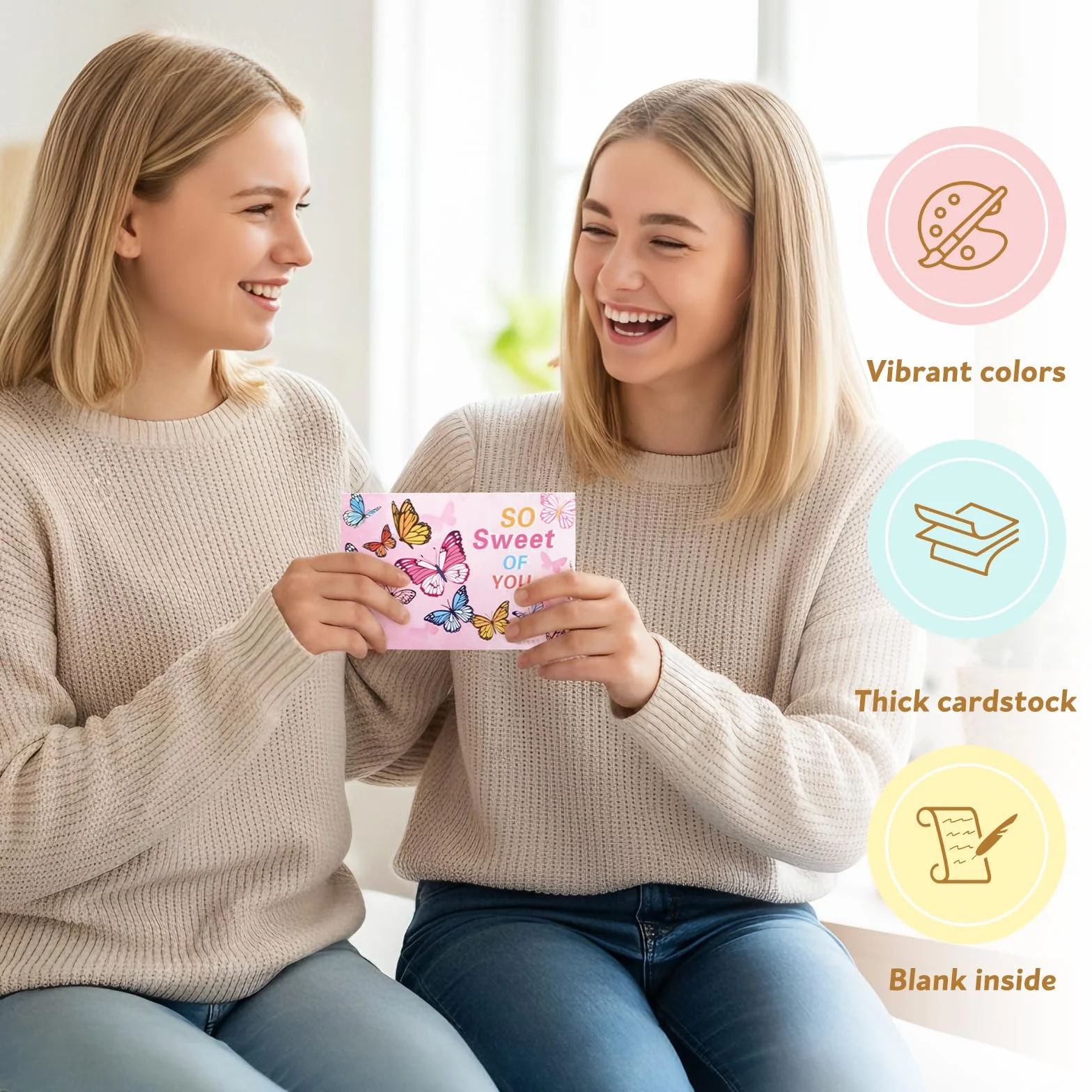 Cartes de Remerciements 48 Pièces 12 Modèles avec Enveloppes et Autocollants 4x6 Pouces pour Enfants Amis Famille