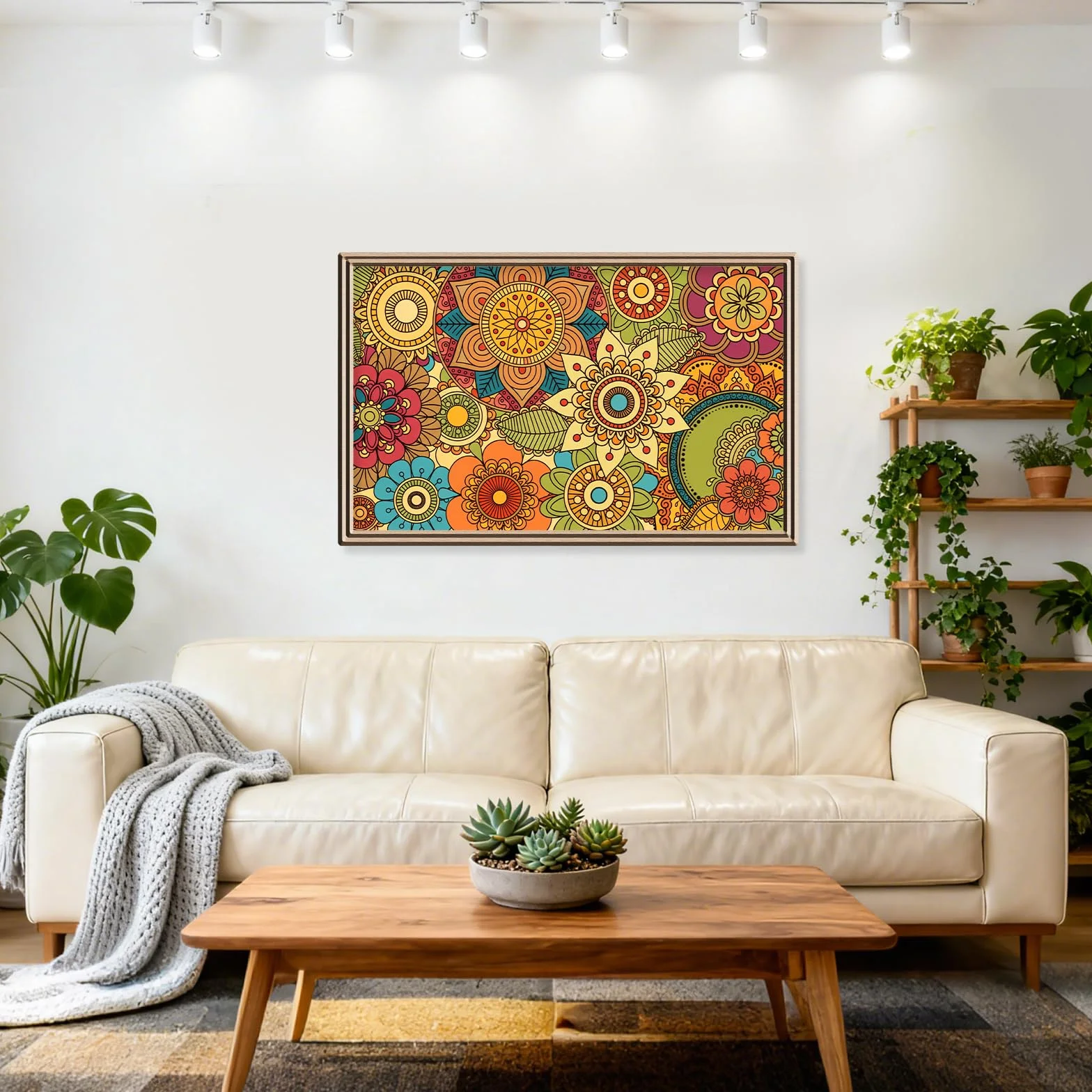 Affiches de Coloriage Géantes Mandala 100x60cm pour Enfants Adultes Adolescents