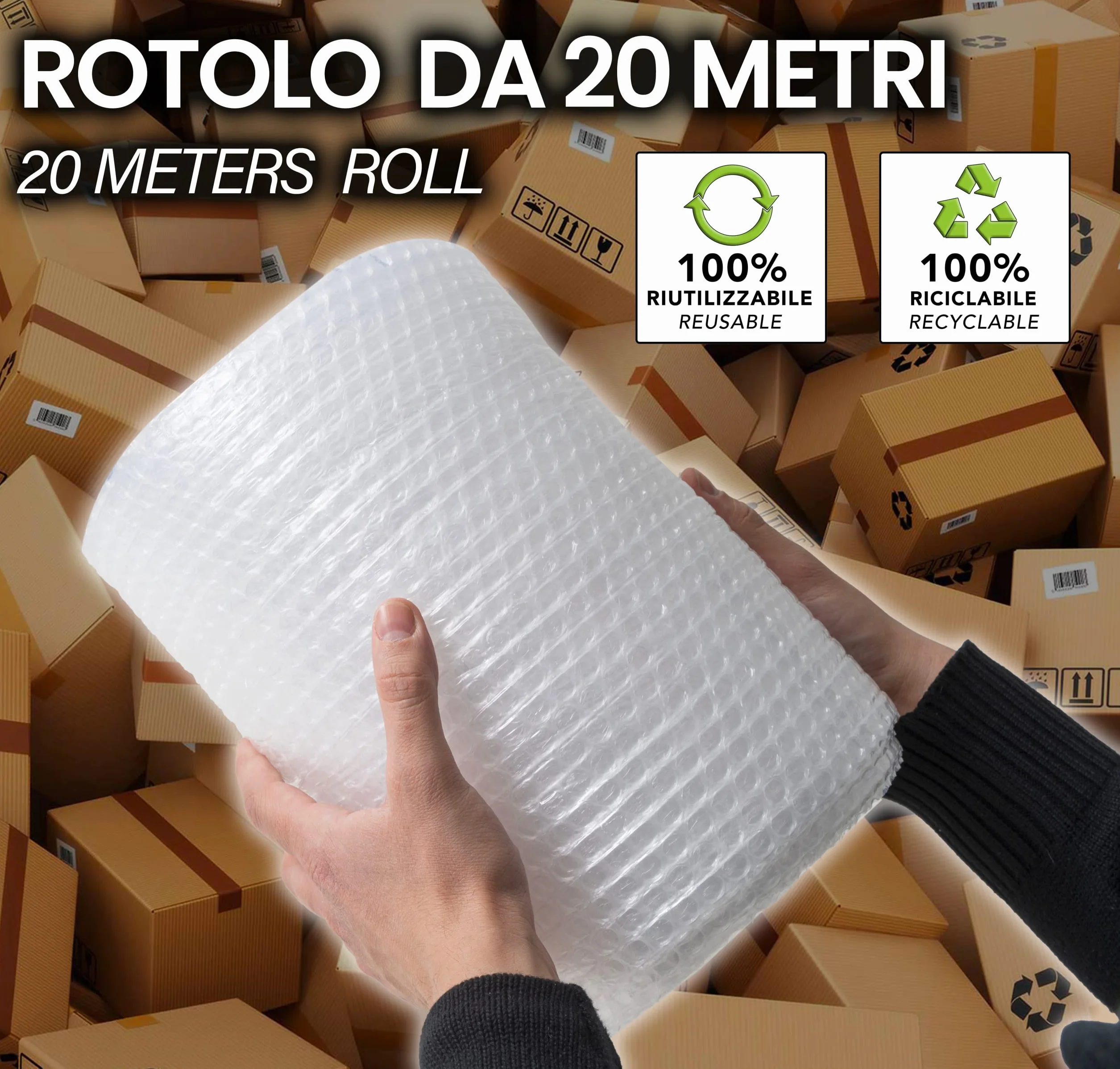 IPEA Rouleau Papier Film à Bulles 20 Mètres x 30 cm 55 g/m² pour Emballage et Protection