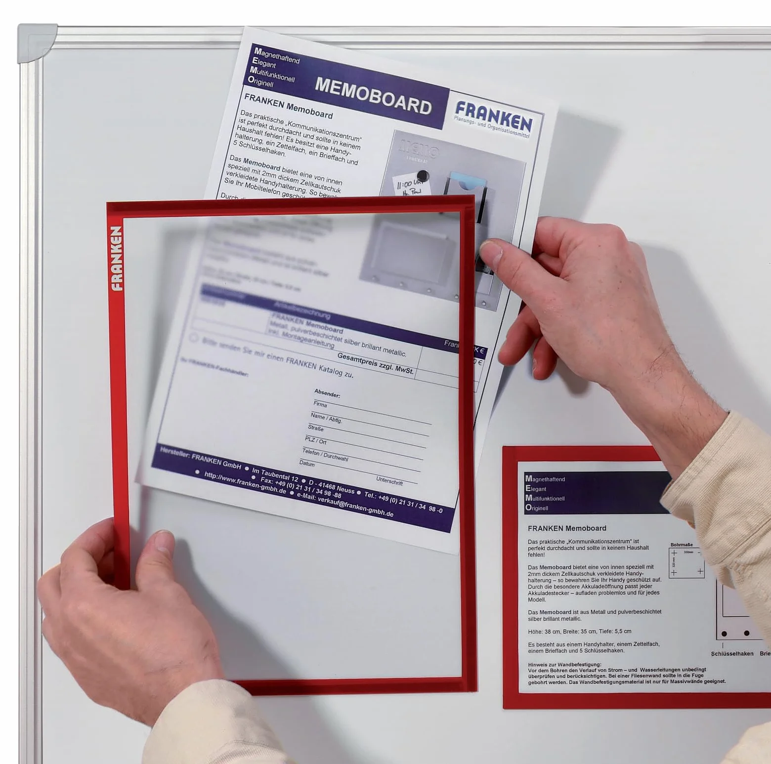FRANKEN Frame It X-tra!Line ITSA4M/5 Lot de 5 porte-documents magnétiques Bleu A4