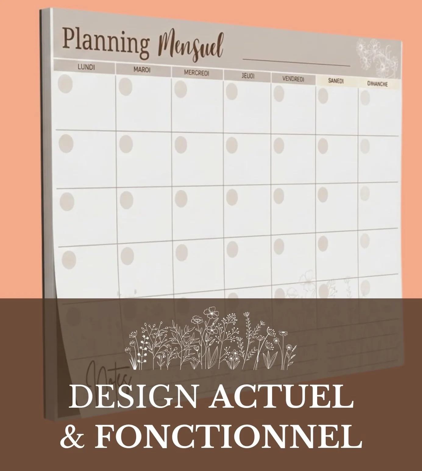 Planning Mensuel Magnétique Papier 25 Feuilles Sans Date Organisation Frigo Agenda Familial Fabriqué en France