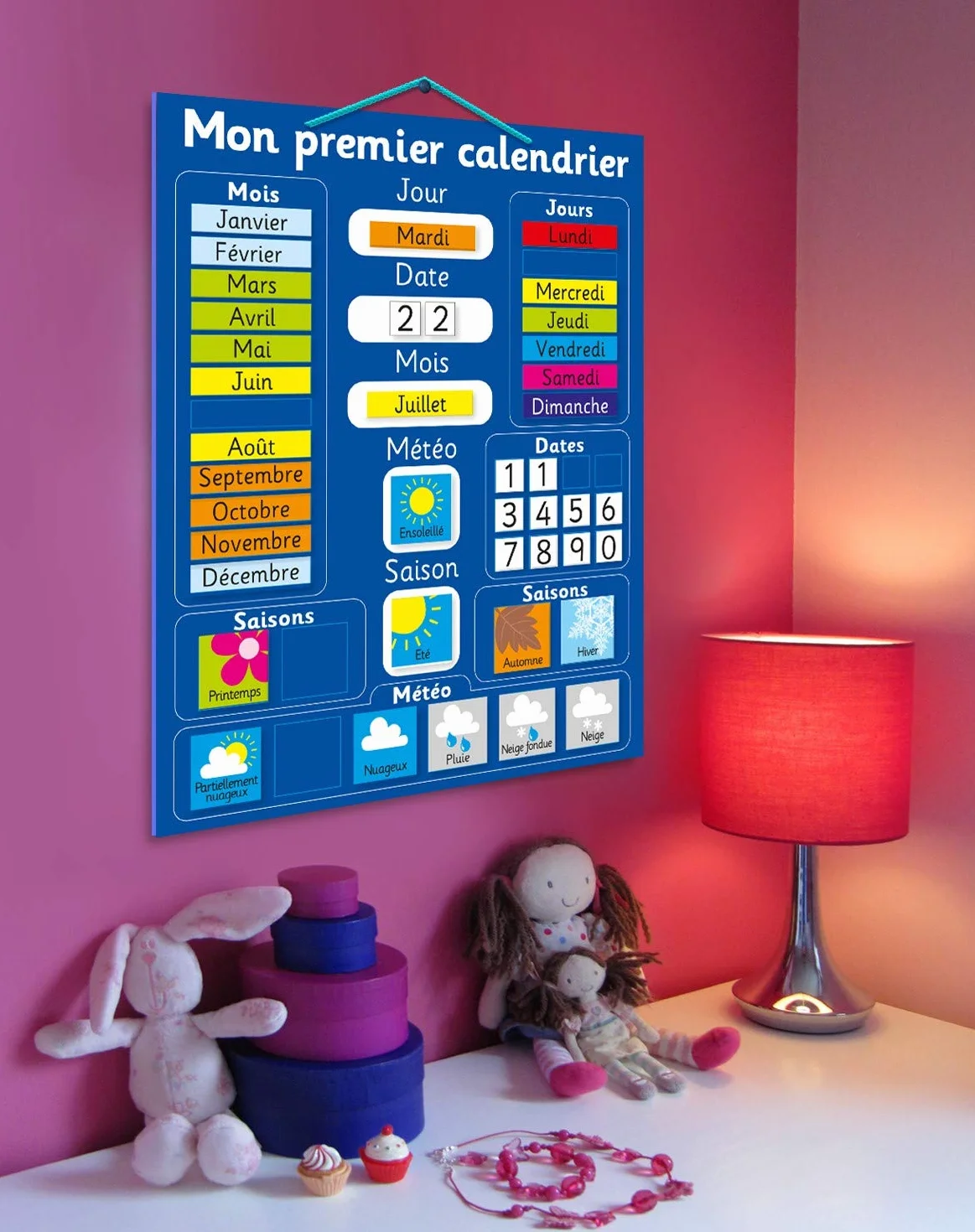 Calendrier Magnétique 40 x 30cm Tableau Rigide