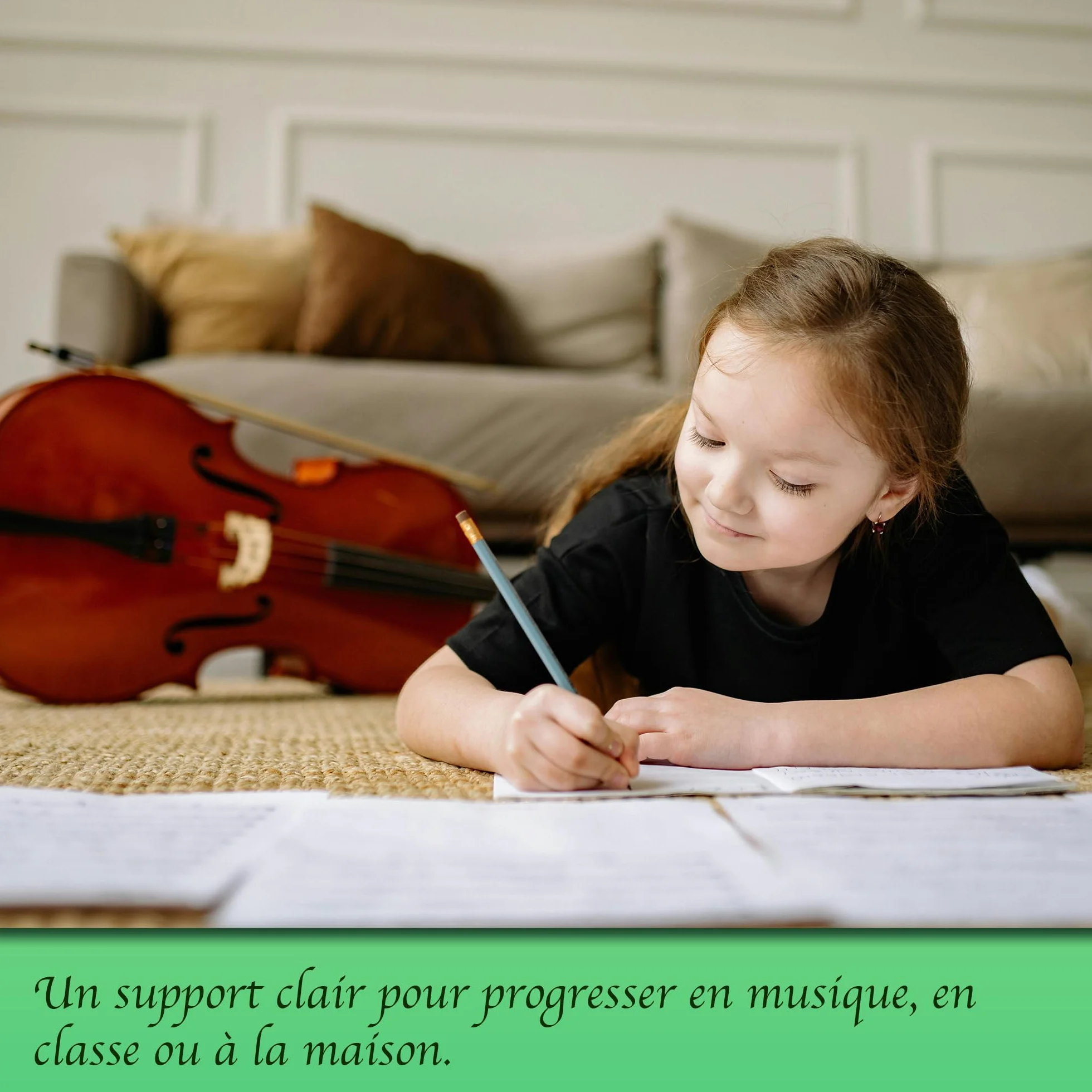 Cahier de Musique 50 Pages Portées 17x22 cm Couverture Couleur Personnalisable Violon