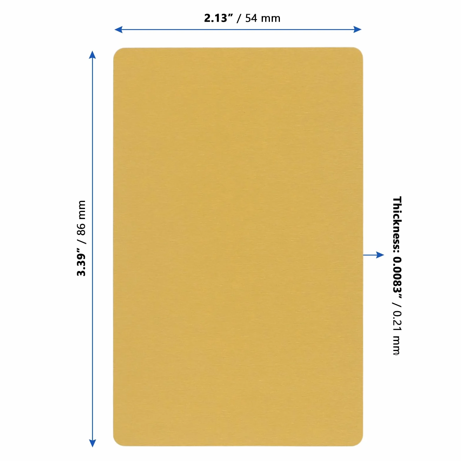 Carte de Visite Personnalisée en Aluminium Doré - Lot de 150 Cartes Vierges 86x54mm - Gravure Laser