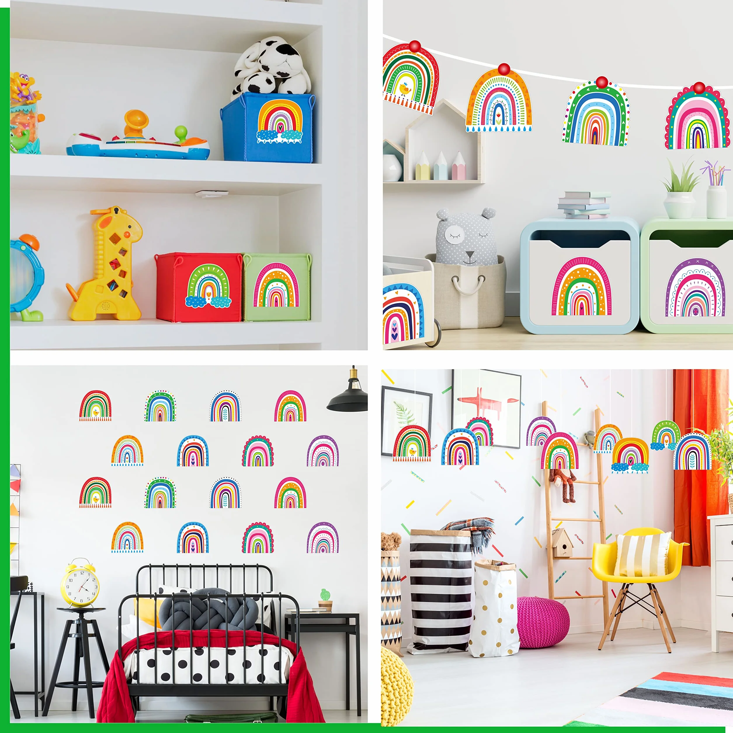 Lot de 60 découpes Arc-en-Ciel, 10 Motifs colorés pour Tableau d'affichage effaçable, Bricolage, Fournitures de fête