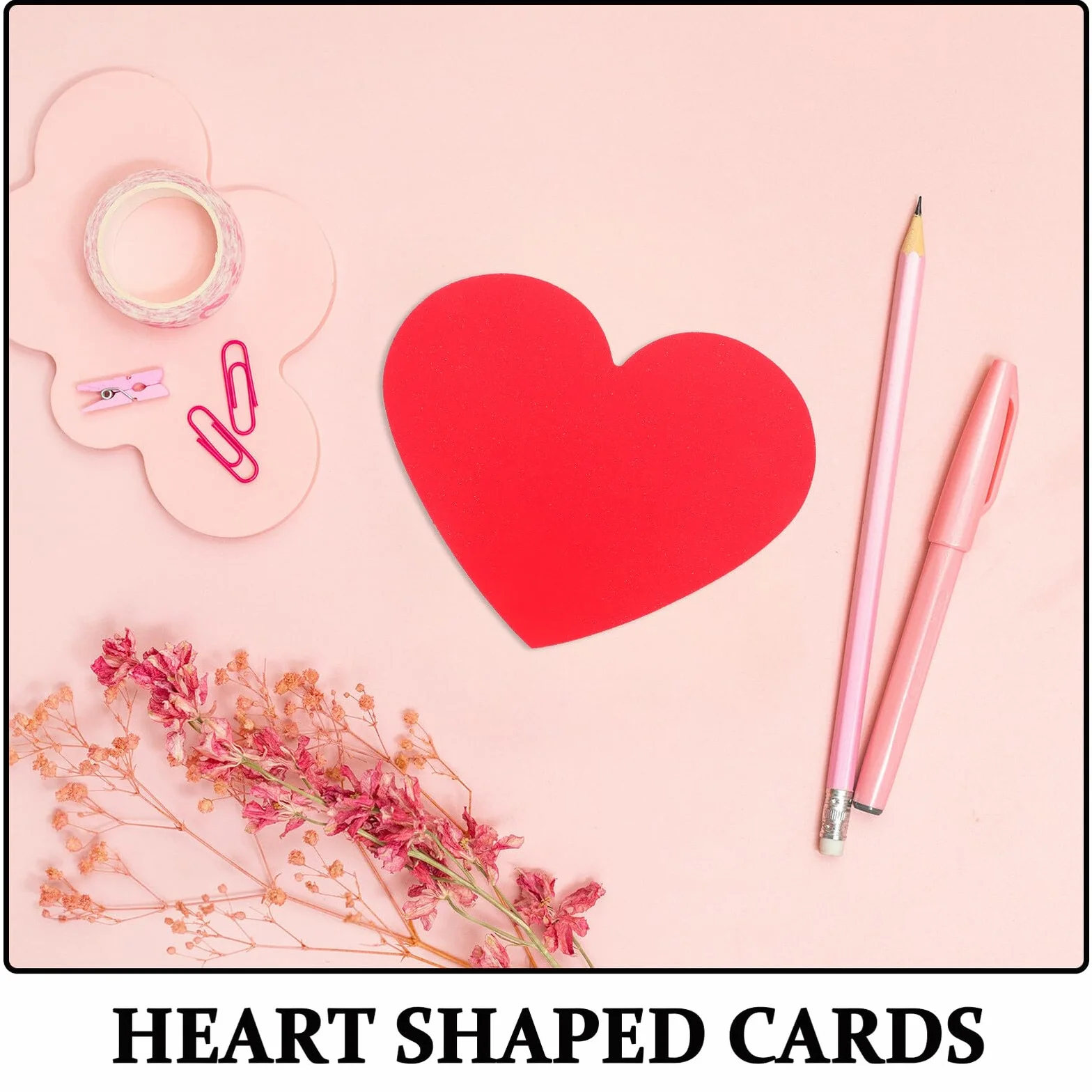 Cartes Découpées en Carton Rouge Cœur Saint-Valentin, Décorations Murales Loisirs Créatifs, Papier Épais Résistant