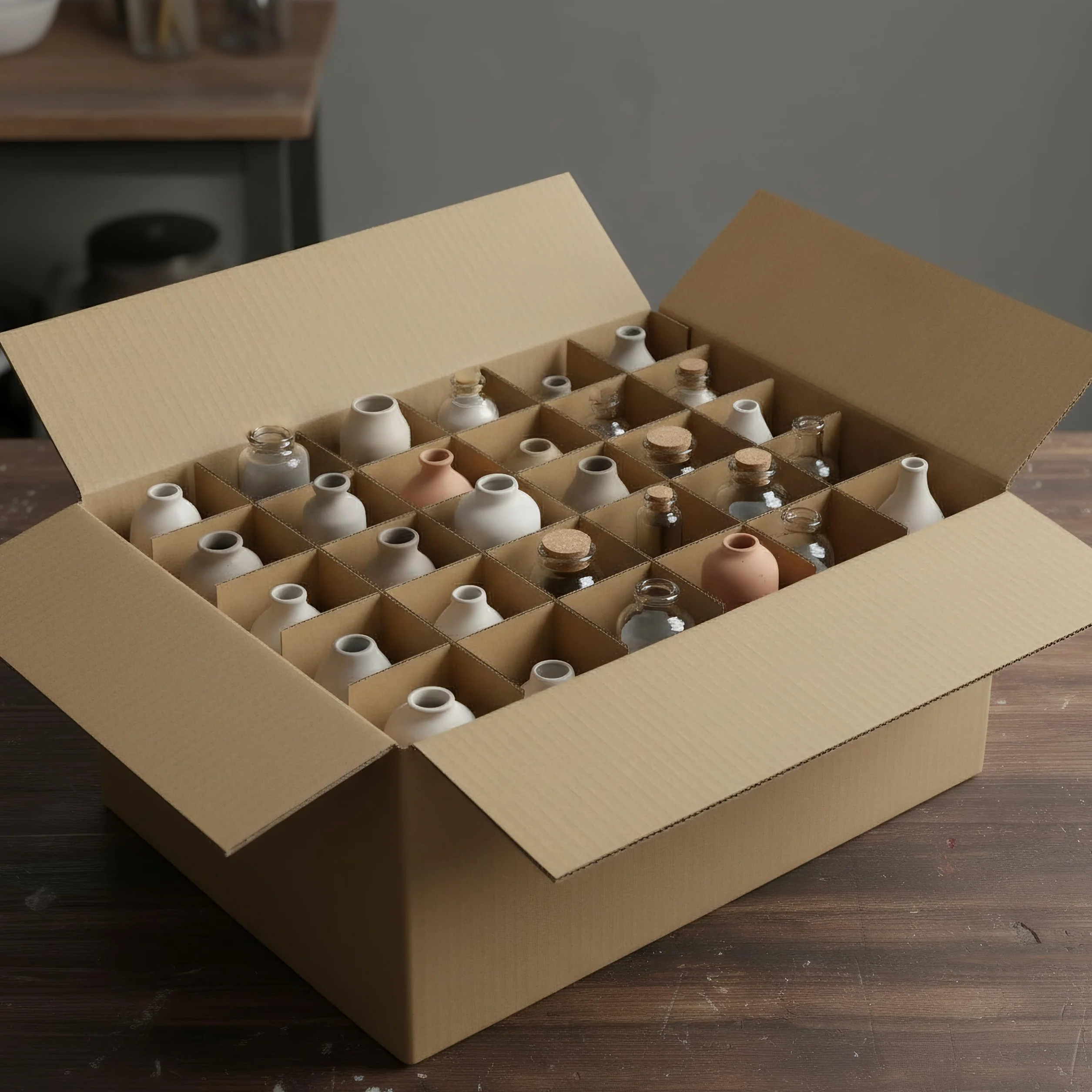 NUOBESTY Lot de 18 cloisons de séparation en verre pour cartons d'expédition, séparateur de cellulose, papier kaki
