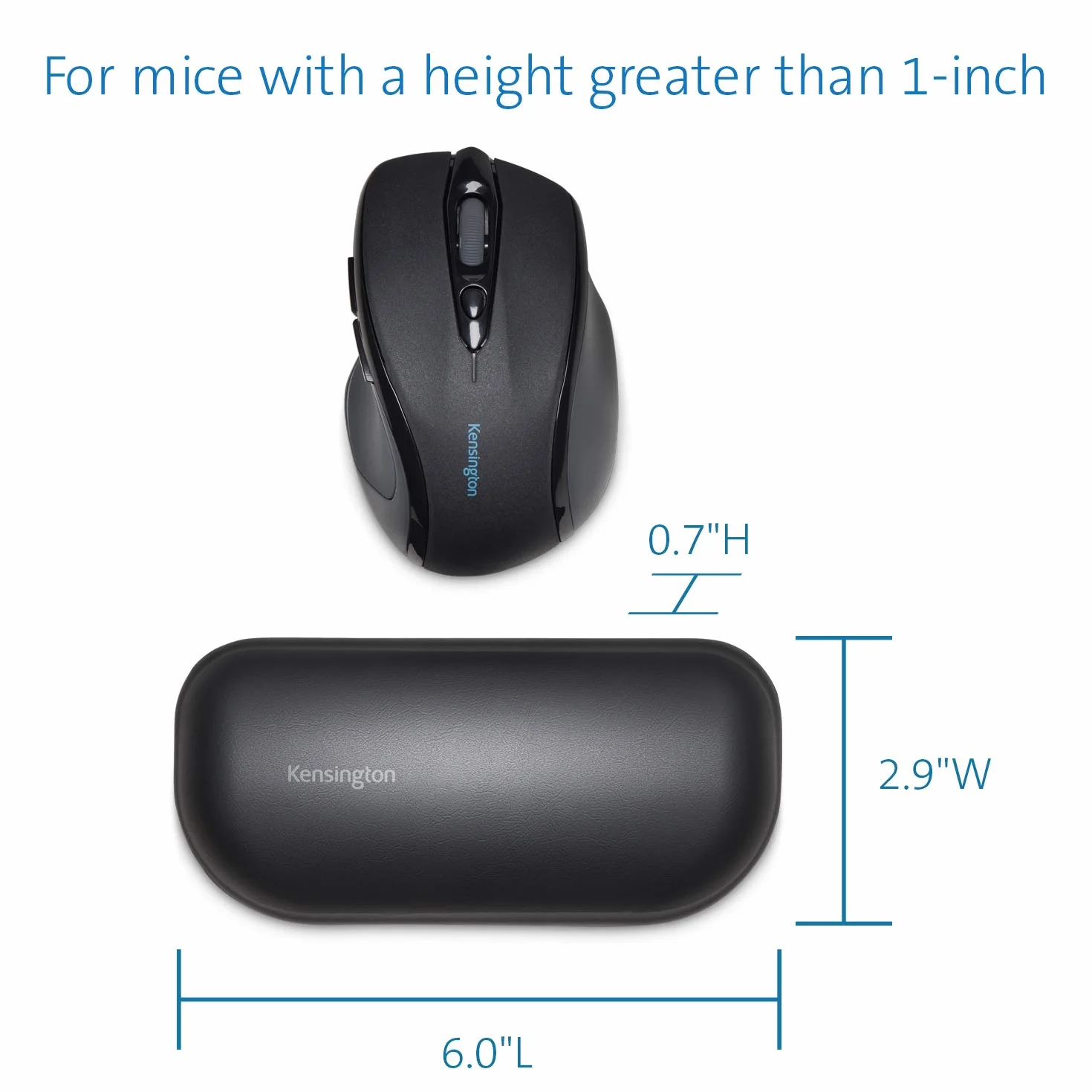 Kensington ErgoSoft Repose-Poignets Ergonomique en Gel pour Souris Compatible Souris Laser Optiques 152 x 72.9 x 18 mm Noir