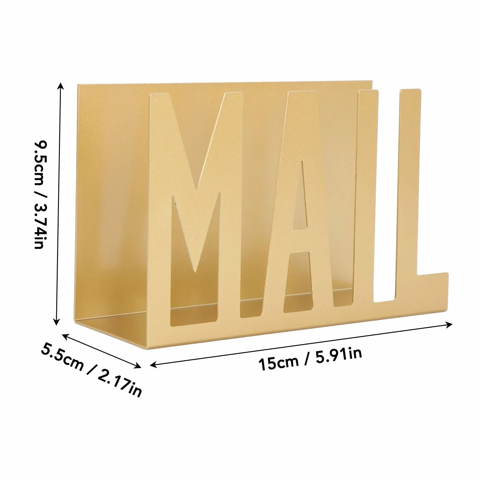 Support Courrier Métal Bureau Design Creux Factures Lettres Papiers (GOLD)